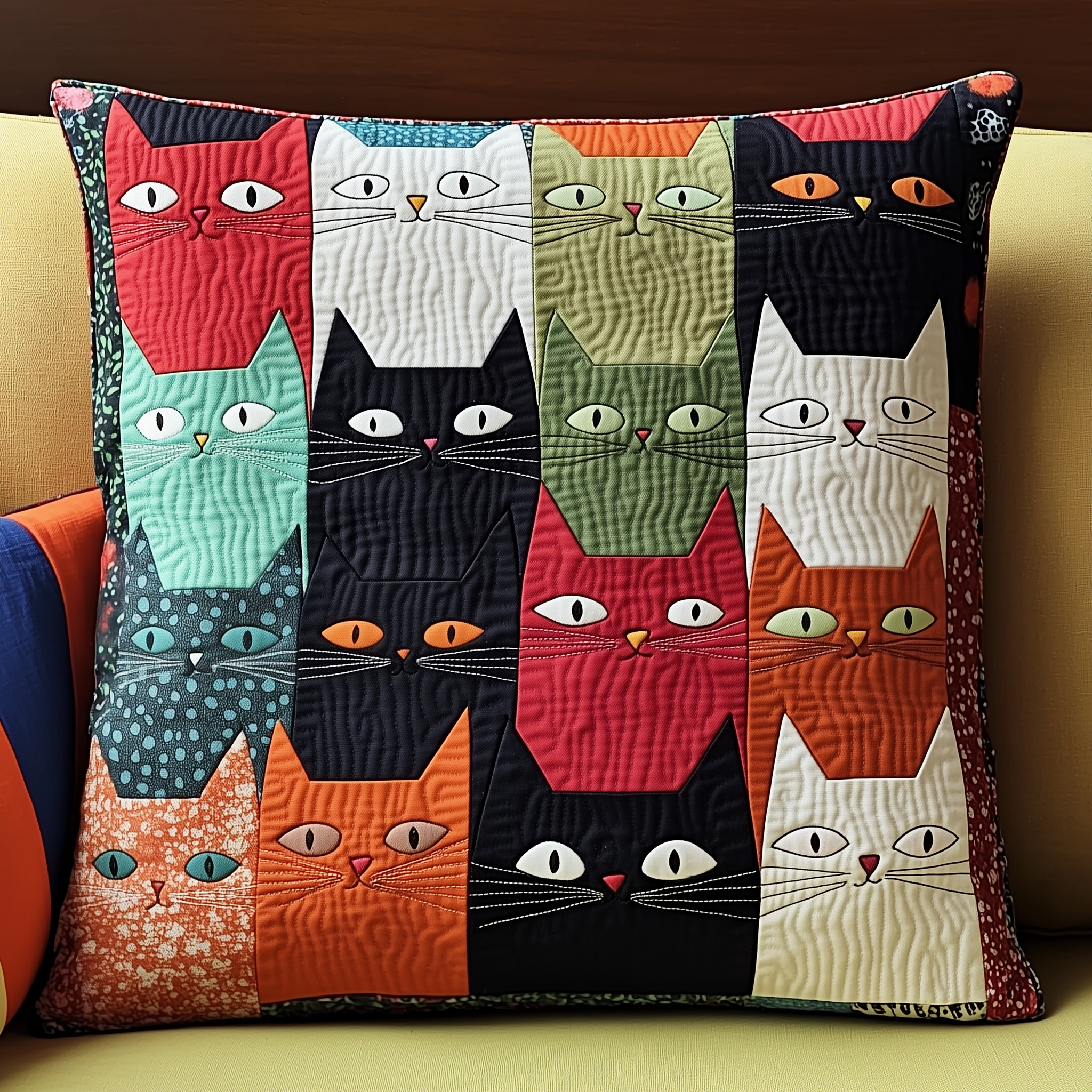 Colorful Cat Gaze Quilted Pillow Case Relax and Sleep Better with a Premium Pillow Case Colorful Cat Gaze Quilted Pillow Case Relax and Sleep Better with a Premium Pillow Case