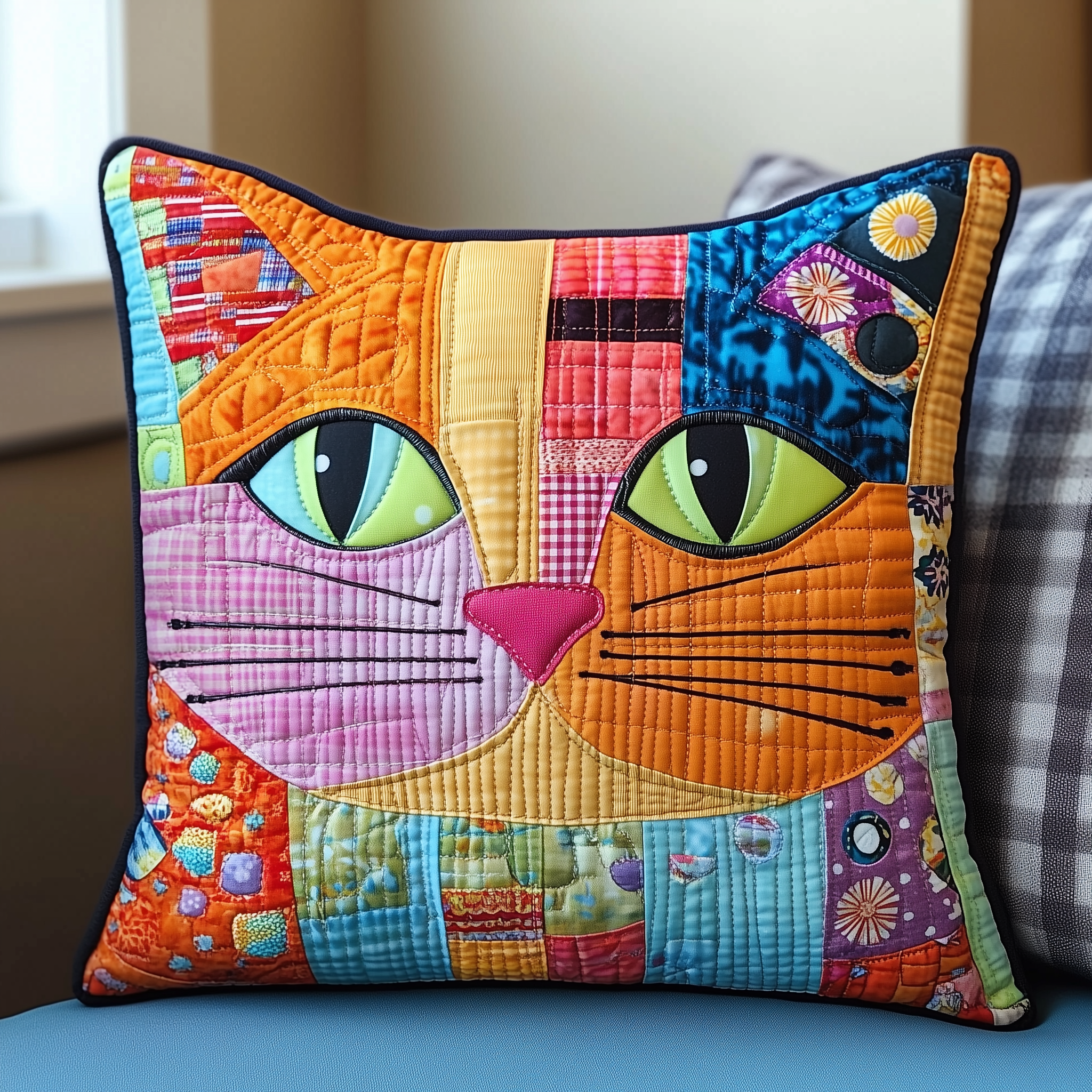 Colorful Cat Quilted Pillow Case A Pillow Case That Shields and Shines Colorful Cat Quilted Pillow Case A Pillow Case That Shields and Shines