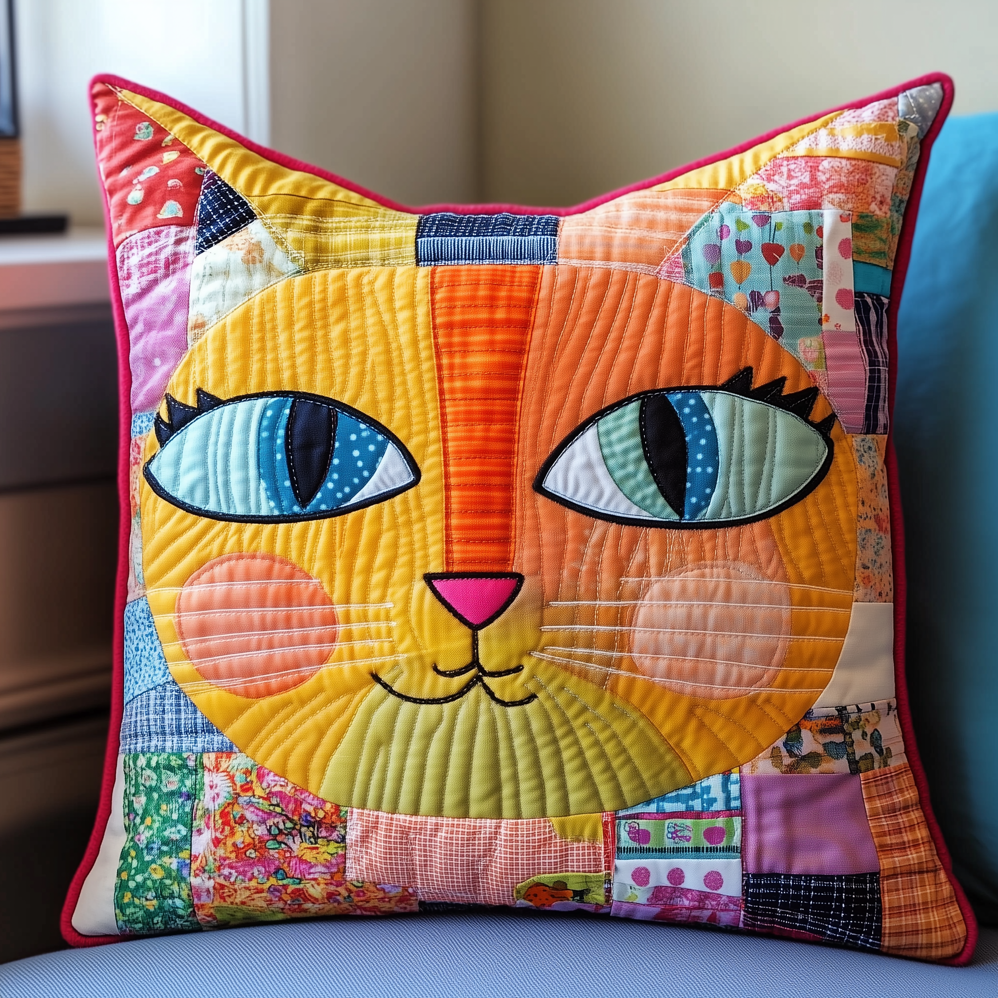 Colorful Cat Quilted Pillow Case Feel the Serenity of Sleep with Every Pillow Case Colorful Cat Quilted Pillow Case Feel the Serenity of Sleep with Every Pillow Case