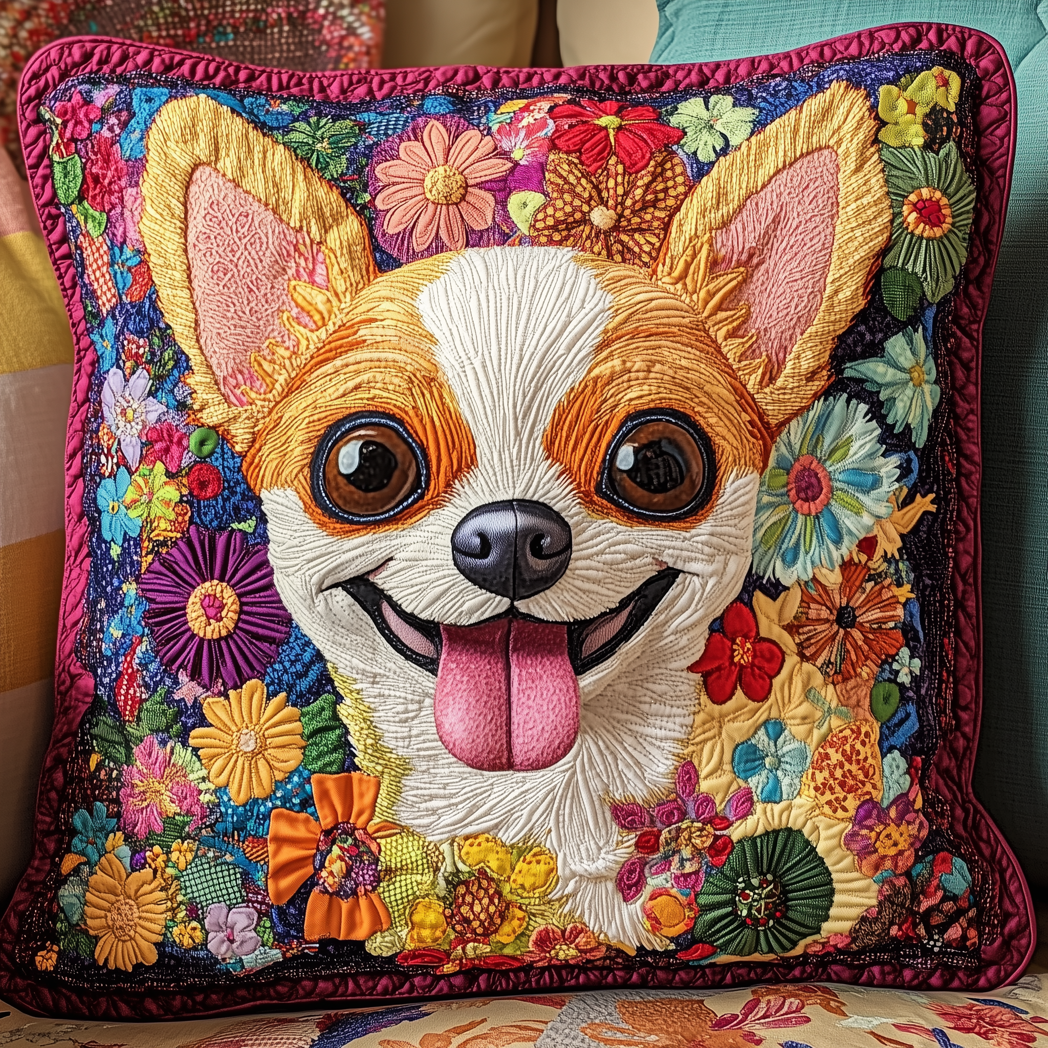 Colorful Chihuahua Quilted Pillow Case Protect Your Pillows with a Stylish and Durable Case Colorful Chihuahua Quilted Pillow Case Protect Your Pillows with a Stylish and Durable Case