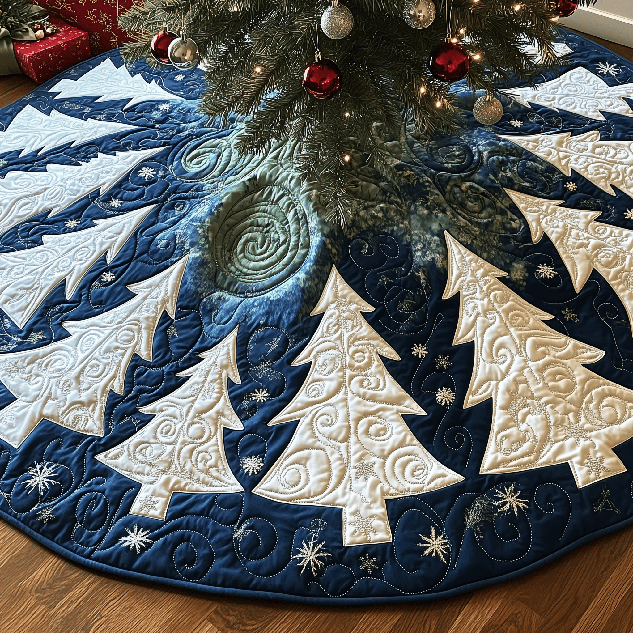 Colorful Christmas Trees Quilted Tree Skirt Add Heart to Your Holidays with a Durable Tree Skirt Colorful Christmas Trees Quilted Tree Skirt Add Heart to Your Holidays with a Durable Tree Skirt