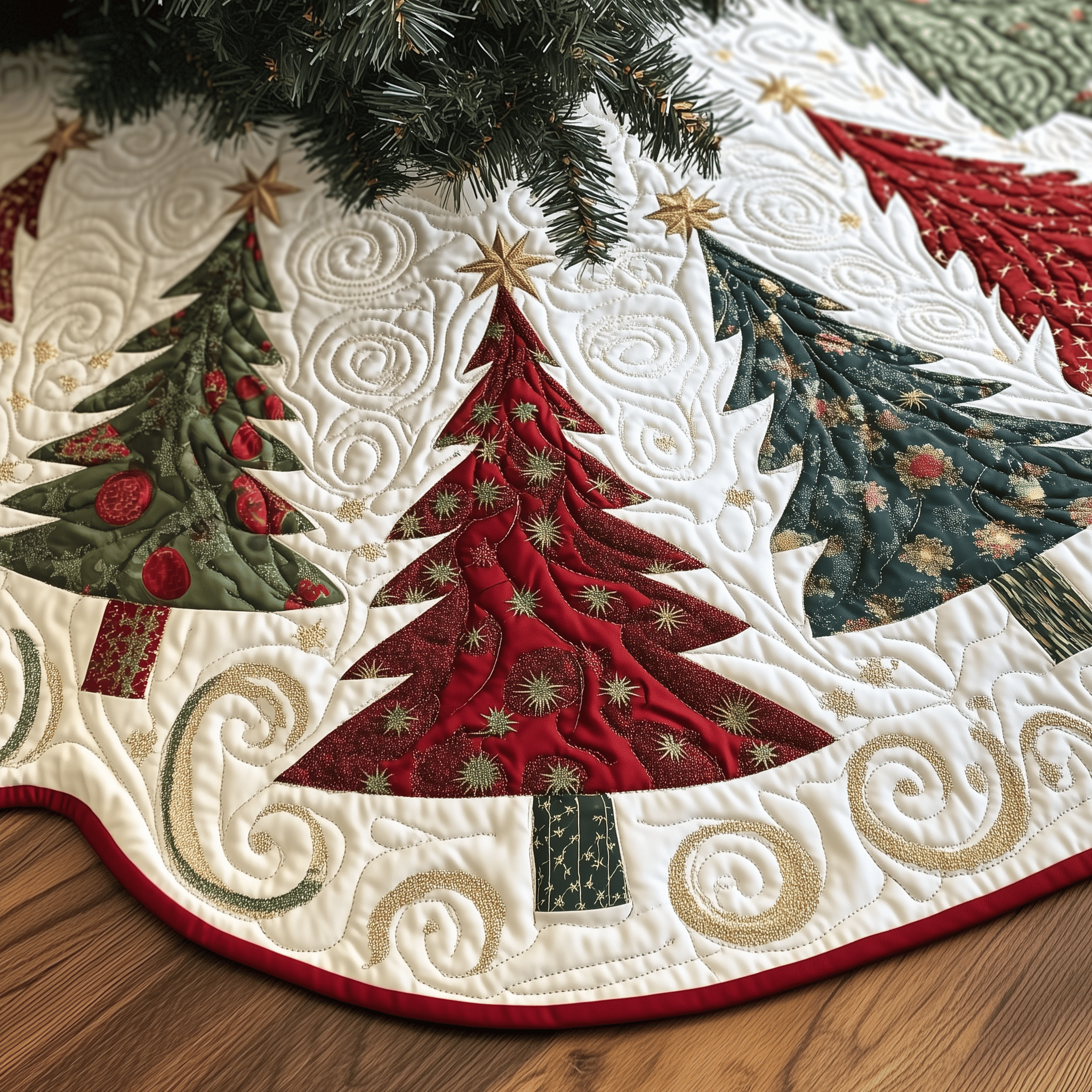 Colorful Christmas Trees Quilted Tree Skirt Enjoy Christmas Morning with a Thoughtful Tree Skirt Colorful Christmas Trees Quilted Tree Skirt Enjoy Christmas Morning with a Thoughtful Tree Skirt