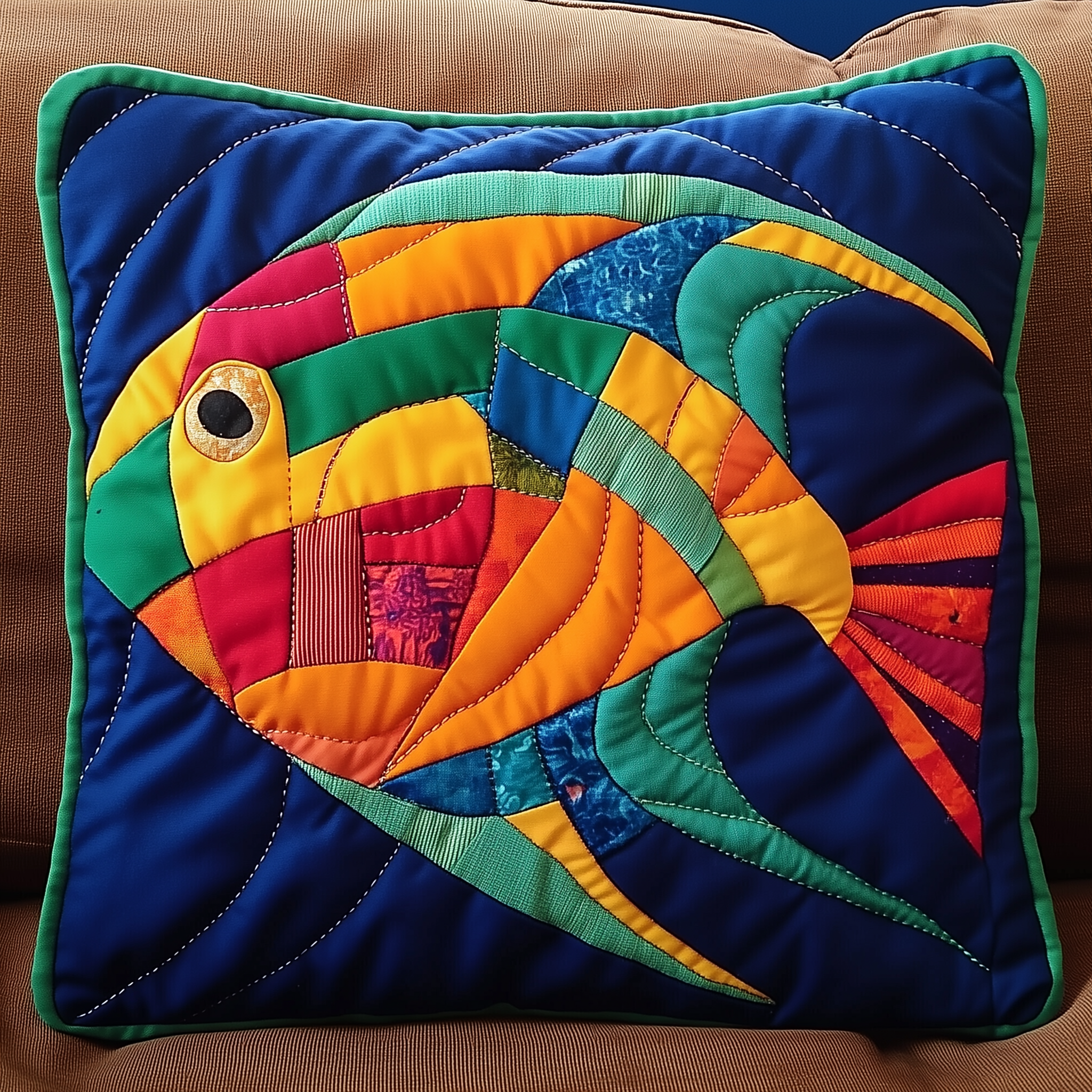 Colorful Fishes Patchwork Quilted Pillow Case Protect Your Pillows with a Stylish and Durable Case Colorful Fishes Patchwork Quilted Pillow Case Protect Your Pillows with a Stylish and Durable Case