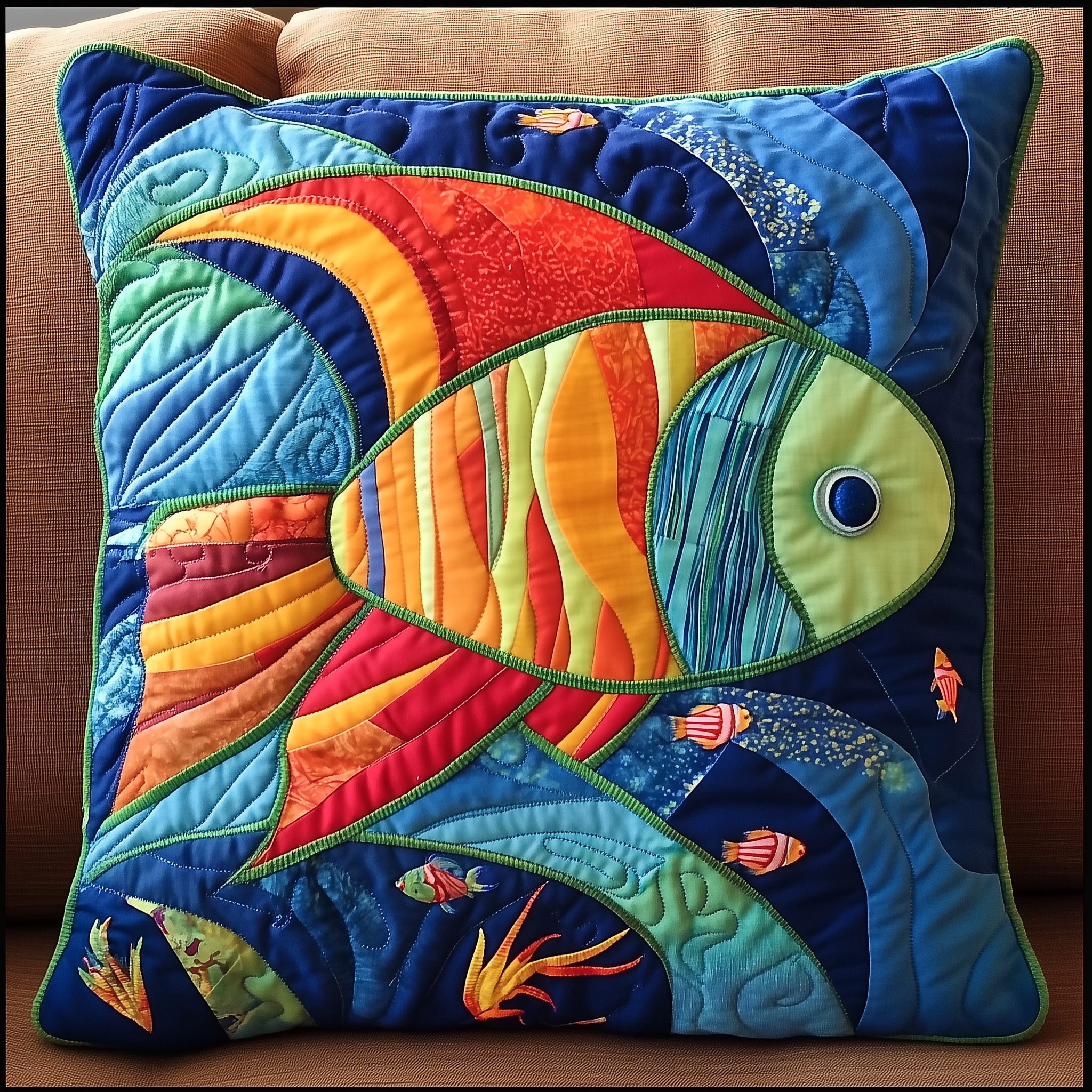 Colorful Fishes Patchwork Quilted Pillow Case Quality You Can Feel Pillow Cases Designed to Last Colorful Fishes Patchwork Quilted Pillow Case Quality You Can Feel Pillow Cases Designed to Last