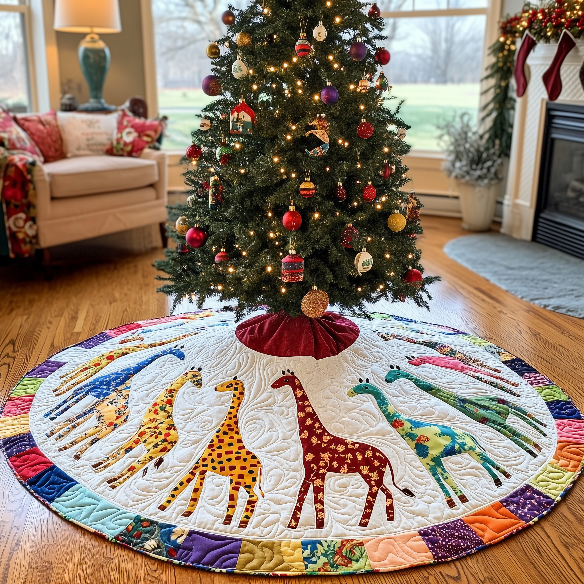 Colorful Giraffes Christmas Quilted Tree Skirt Wrap Your Holidays in Comfort with the Right Tree Skirt Colorful Giraffes Christmas Quilted Tree Skirt Wrap Your Holidays in Comfort with the Right Tree Skirt