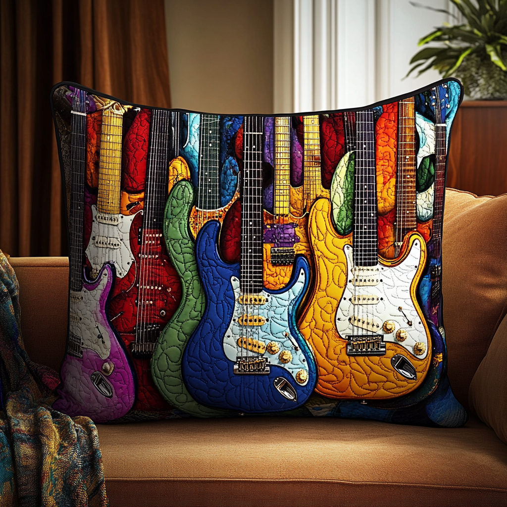Colorful Guitar Quilted Pillow Case Feel the Ease of Sleep with Minimalist Pillow Cases Colorful Guitar Quilted Pillow Case Feel the Ease of Sleep with Minimalist Pillow Cases