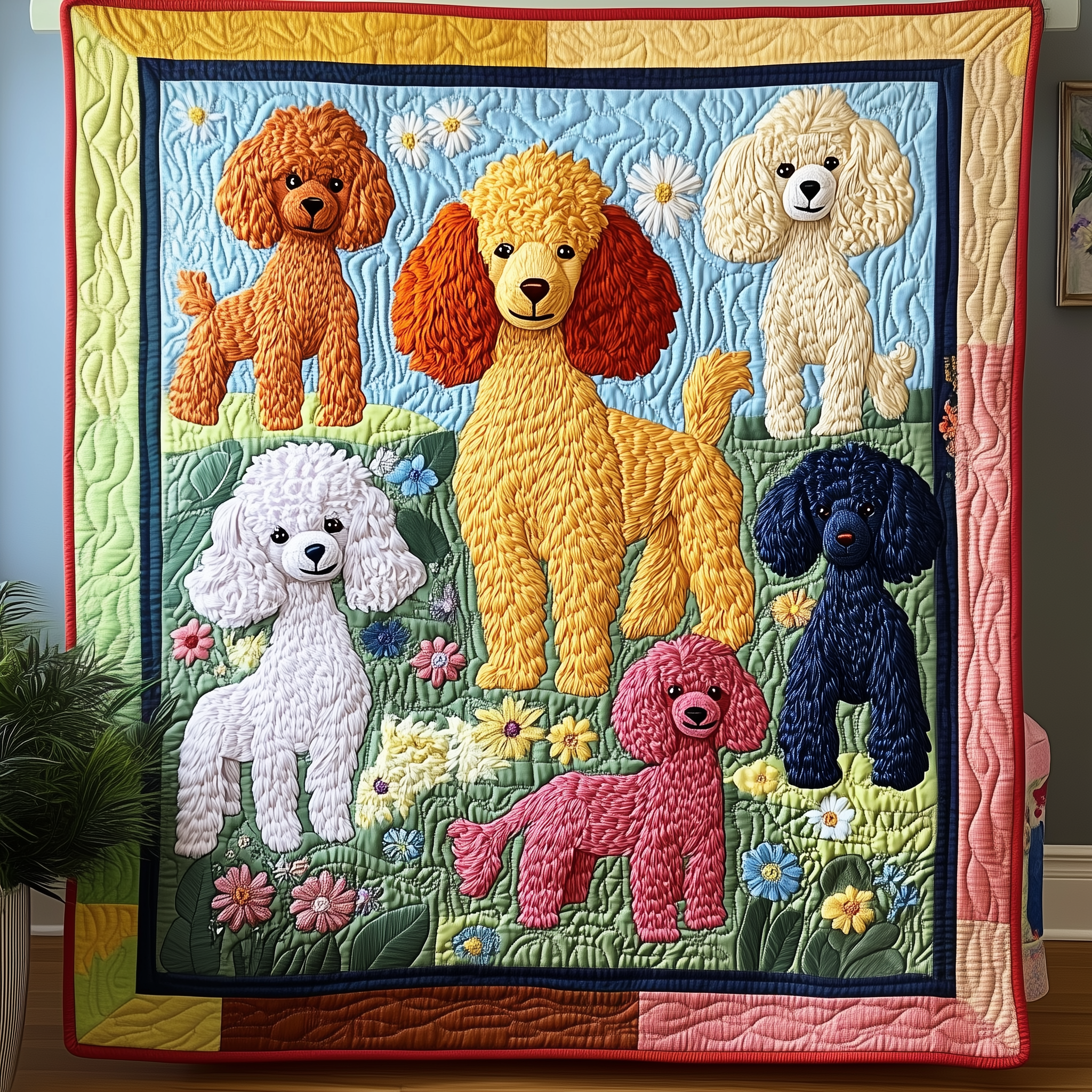 Colorful Poodle Quilted Blanket A Blanket That Makes Family Nights Extra Special Colorful Poodle Quilted Blanket A Blanket That Makes Family Nights Extra Special