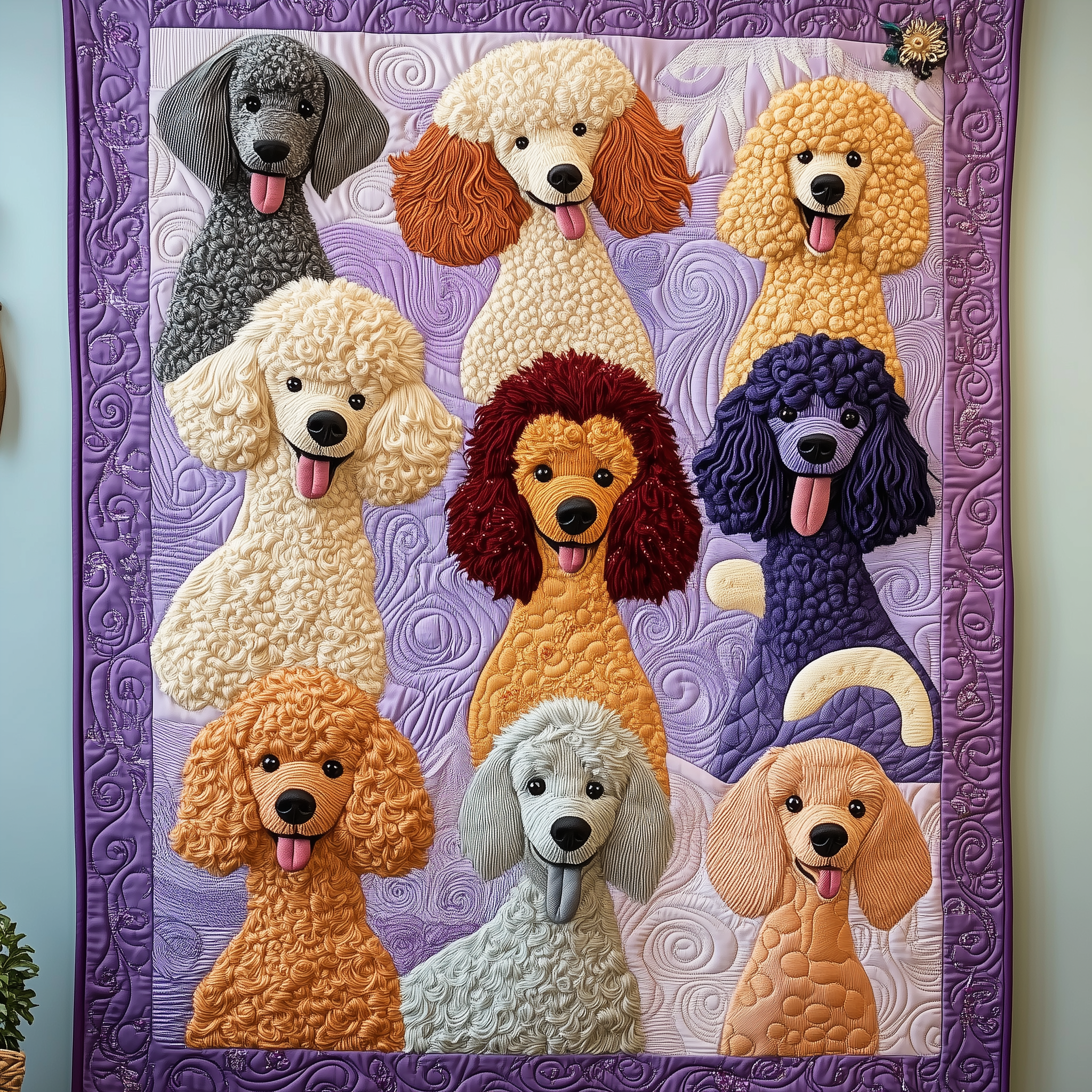 Colorful Poodle Quilted Blanket Best Throw Blanket Awesome Dog Lover Gifts Colorful Poodle Quilted Blanket Best Throw Blanket Awesome Dog Lover Gifts