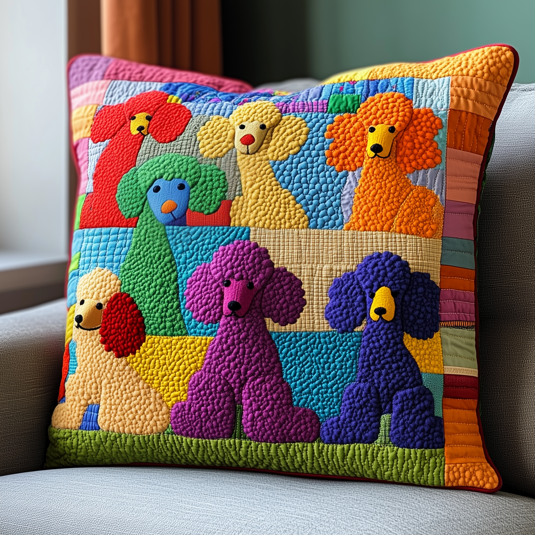Colorful Poodle Quilted Pillow Case Quality You Can Feel Pillow Cases Designed to Last Colorful Poodle Quilted Pillow Case Quality You Can Feel Pillow Cases Designed to Last