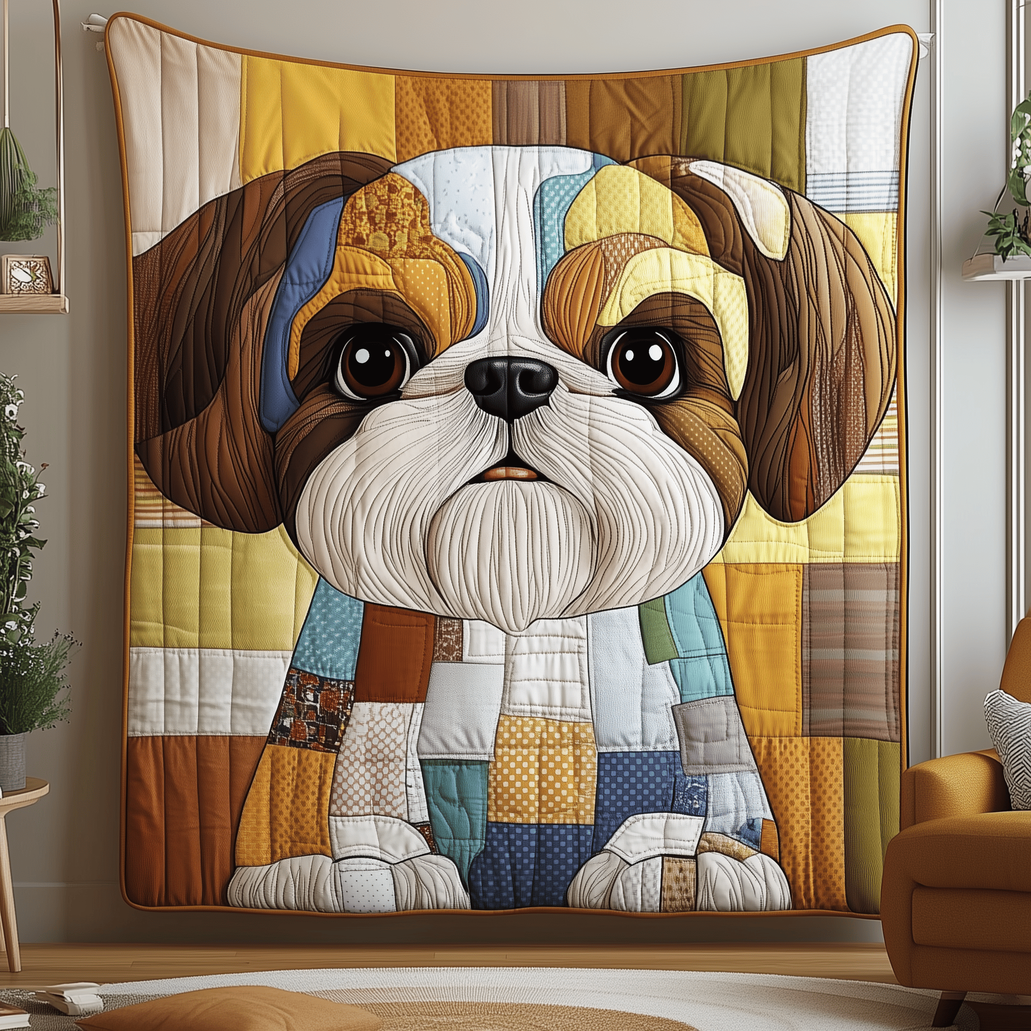 Colorful Shih Tzu Quilted Blanket Feel the Versatility of a Blanket That Adapts to You Colorful Shih Tzu Quilted Blanket Feel the Versatility of a Blanket That Adapts to You