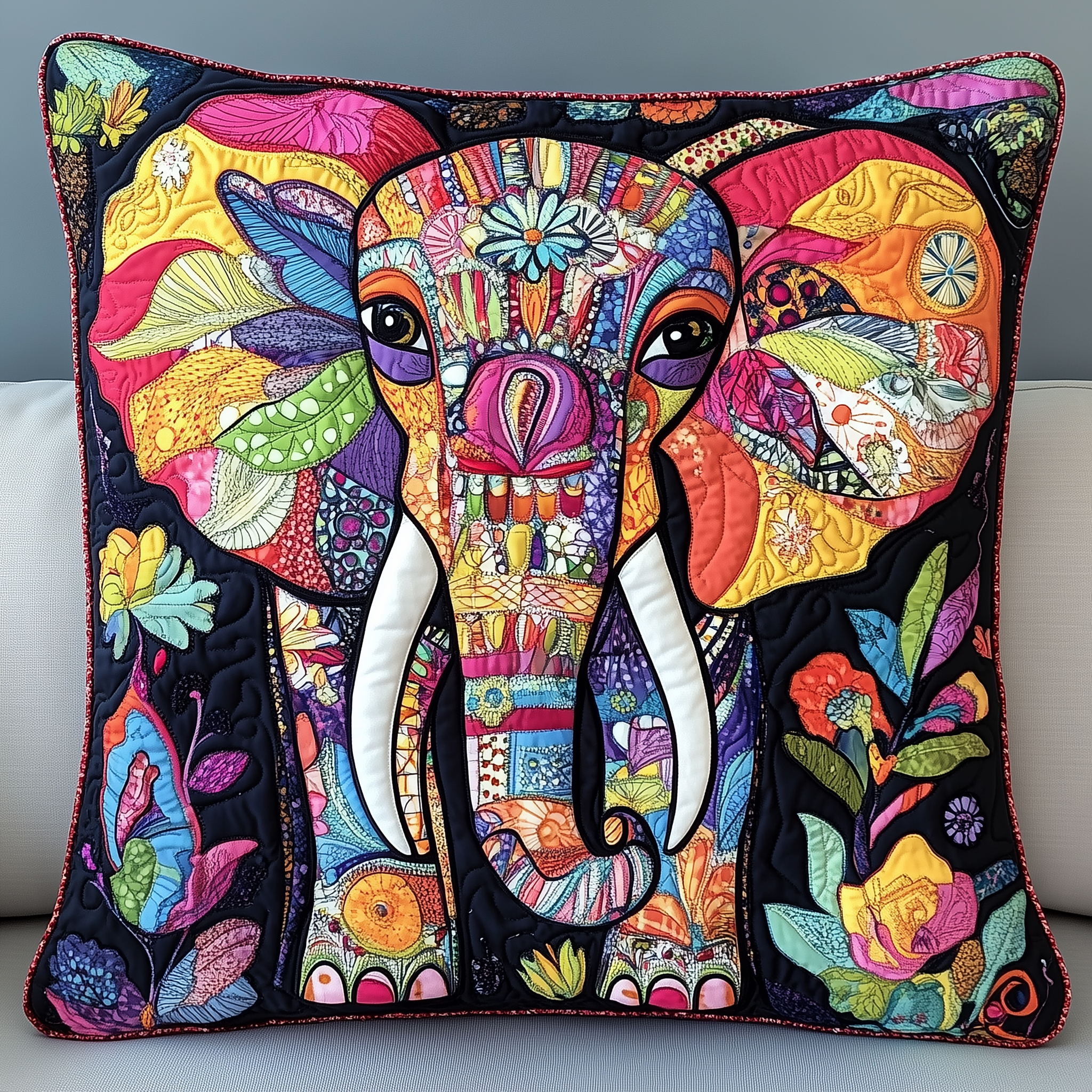 Colorful Spirit Elephant Quilted Pillow Case A Pillow Case That Fits Every Family Member's Needs Colorful Spirit Elephant Quilted Pillow Case A Pillow Case That Fits Every Family Member's Needs