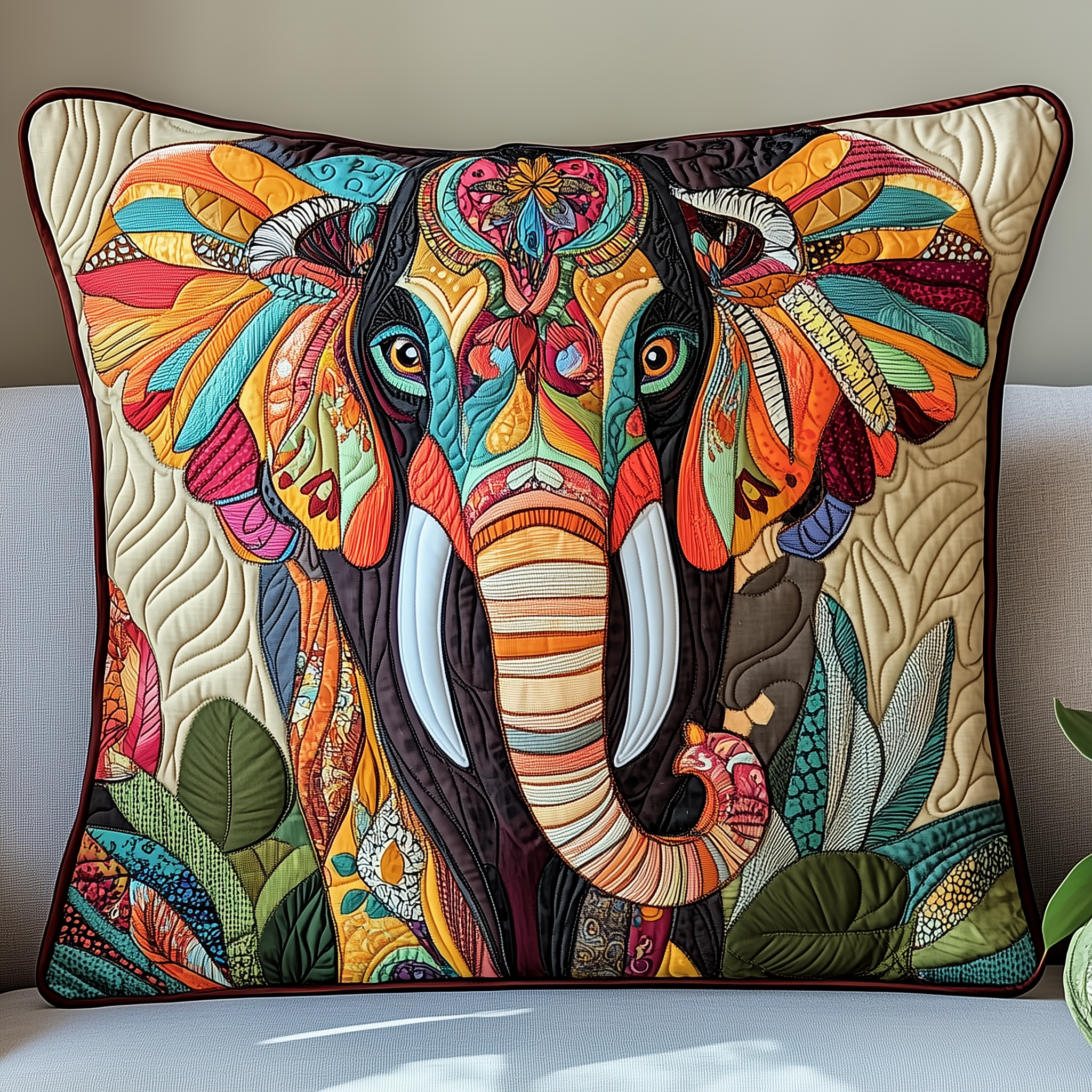 Colorful Spirit Elephant Quilted Pillow Case Cotton Comfort Meets Durability in Our Pillow Cases Colorful Spirit Elephant Quilted Pillow Case Cotton Comfort Meets Durability in Our Pillow Cases