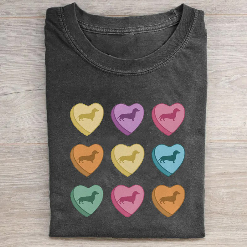 Colors Heart Weiner Dog T-shirt Father's Day Presents For Dad To Be Colors Heart Weiner Dog T-shirt Father's Day Presents For Dad To Be