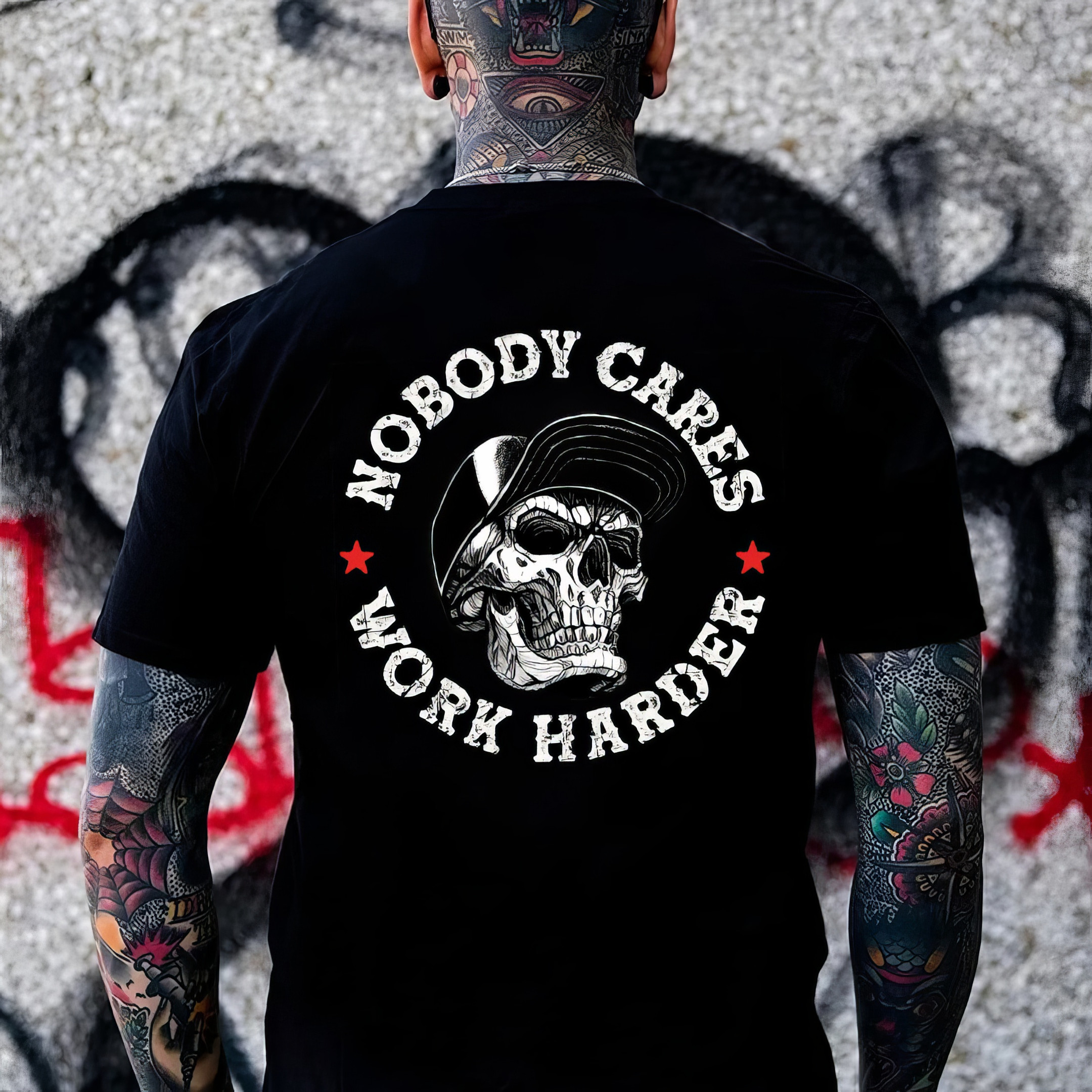 Cool Skull Nobody Cares Work Harder T-Shirt Birthday Presents For Dad Cool Skull Nobody Cares Work Harder T-Shirt Birthday Presents For Dad
