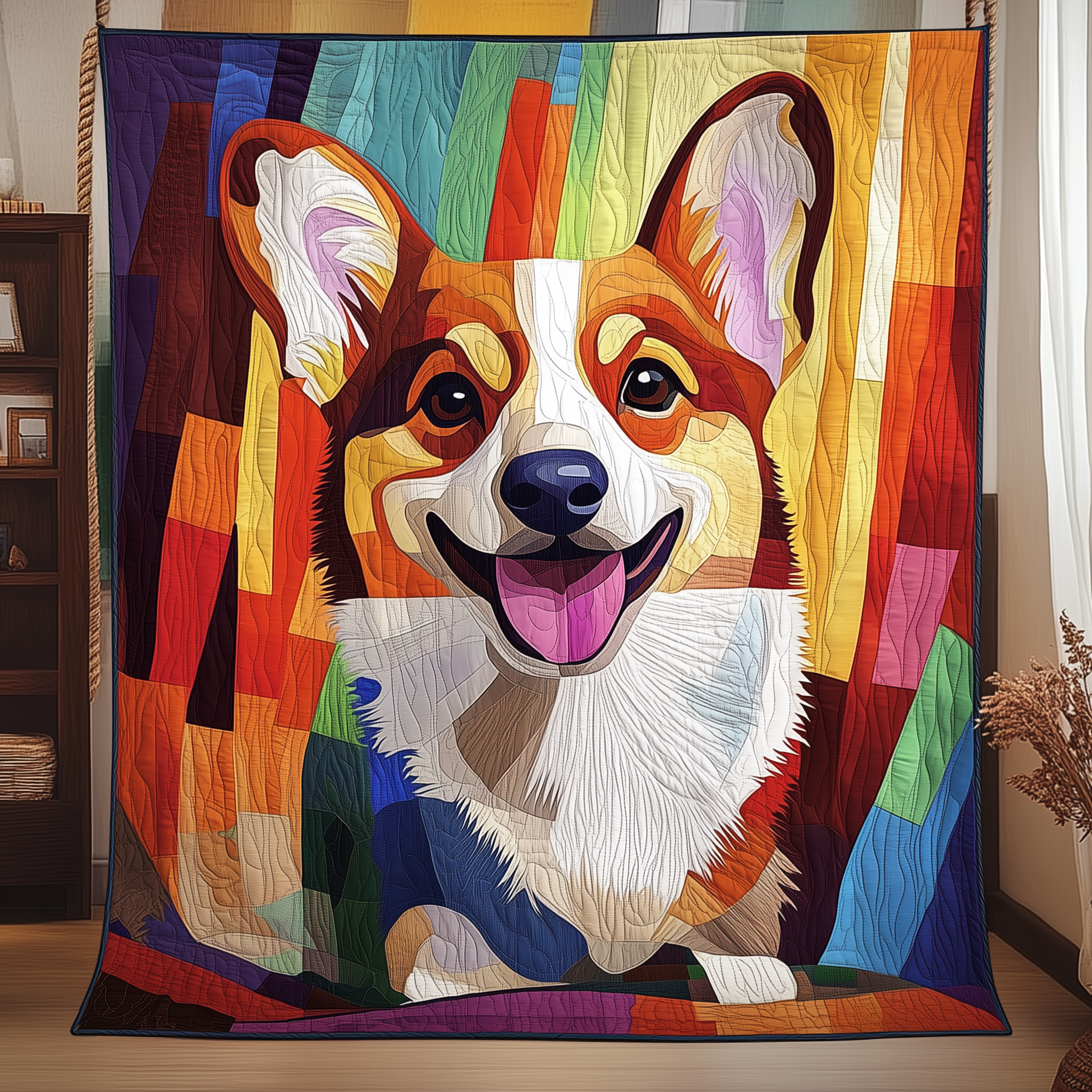 Corgi Quilted Blanket Feel the Bond of Home with Our Family-Friendly Blanket Corgi Quilted Blanket Feel the Bond of Home with Our Family-Friendly Blanket