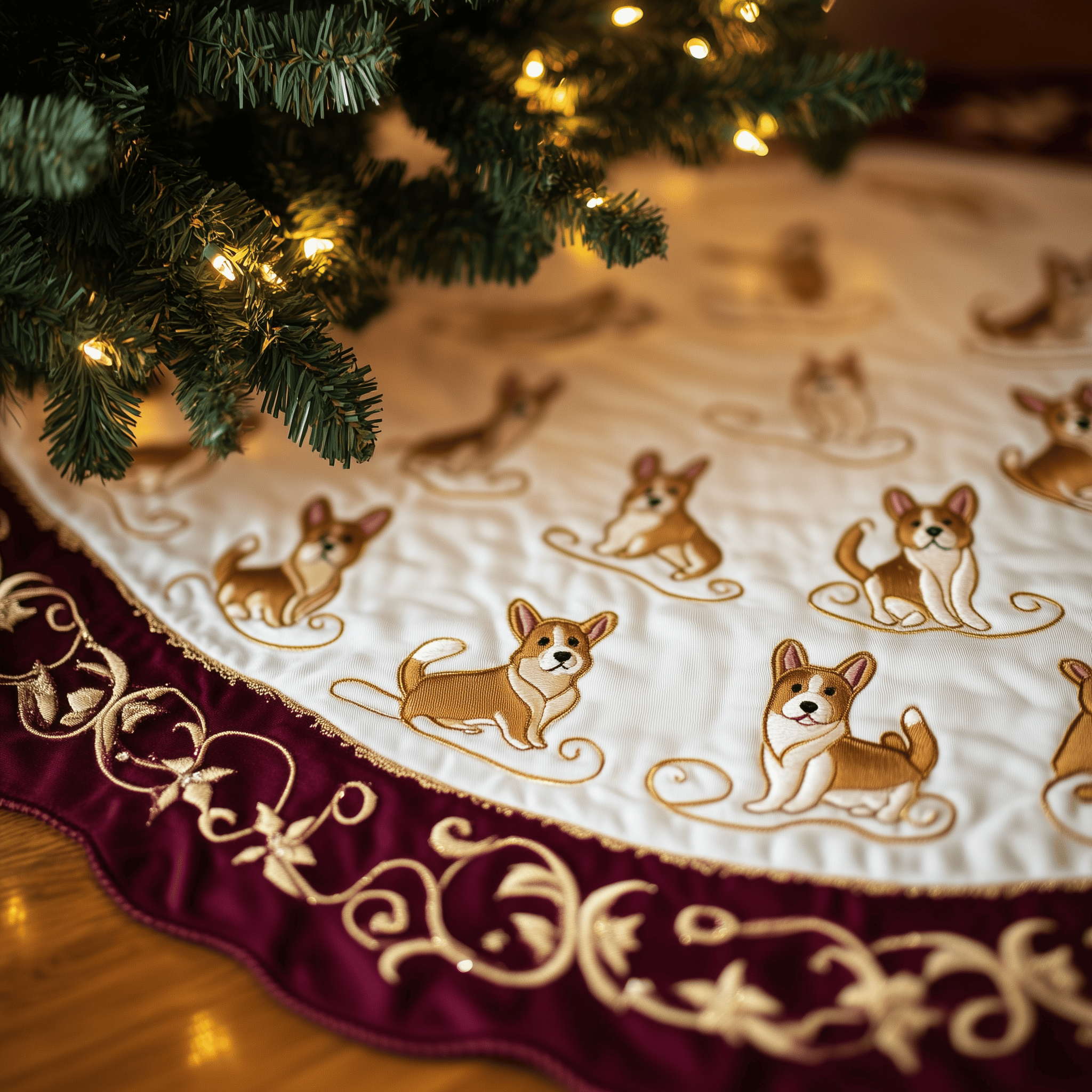 Corgi Quilted Tree Skirt Celebrate Without Limits with a Durable Tree Skirt Corgi Quilted Tree Skirt Celebrate Without Limits with a Durable Tree Skirt