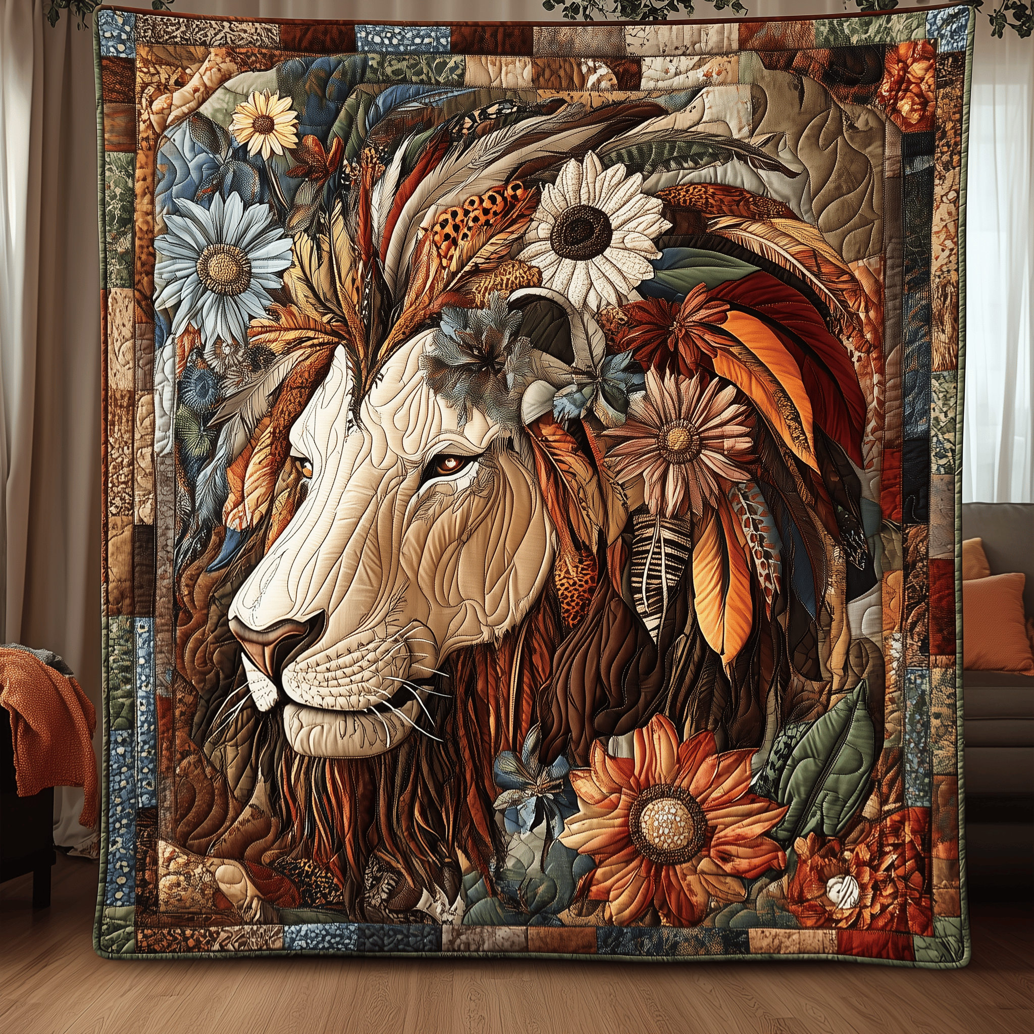 Courageous Native Lion King Quilted Blanket Enjoy Cozy Moments Together with the Perfect Blanket Courageous Native Lion King Quilted Blanket Enjoy Cozy Moments Together with the Perfect Blanket