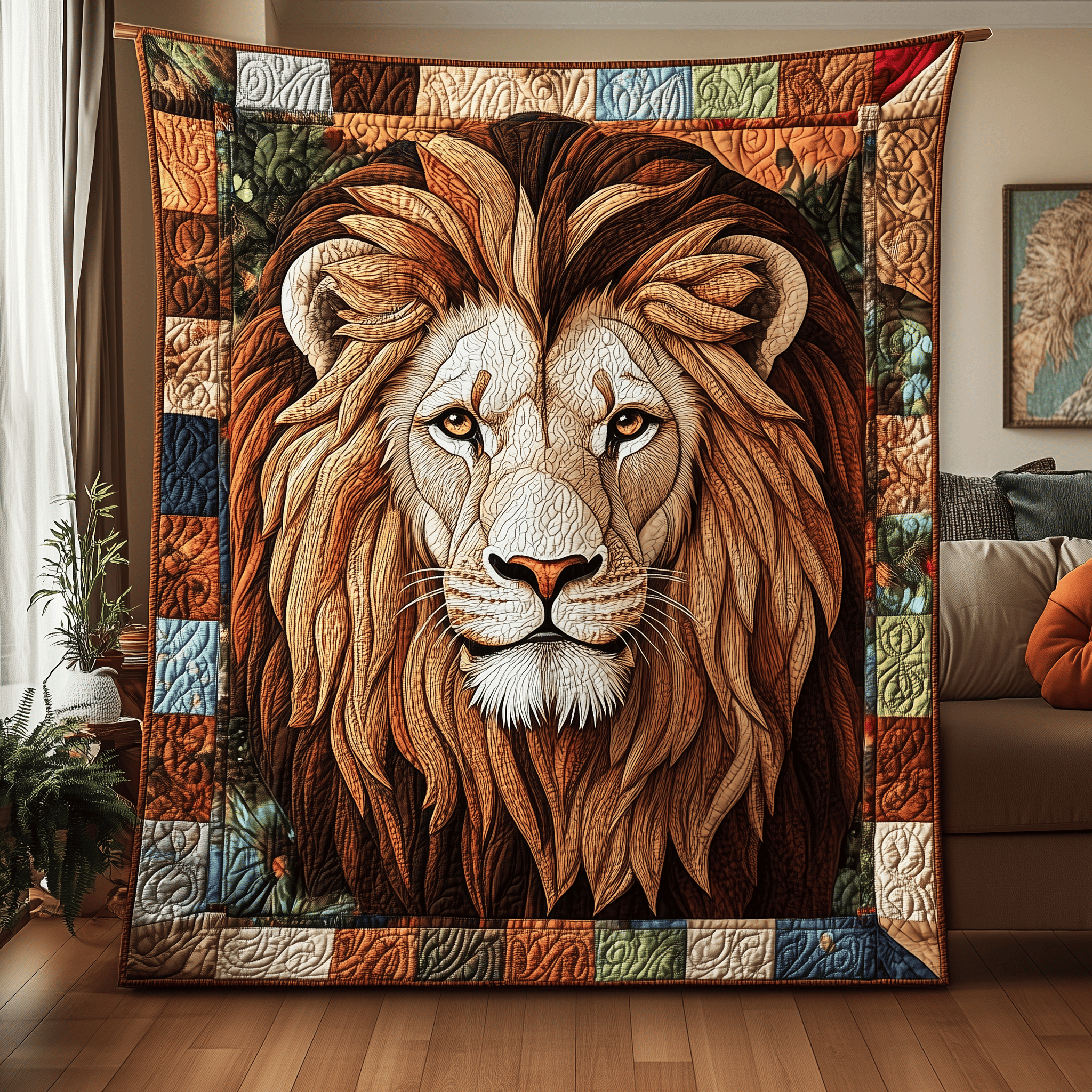 Courageous Native Lion King Quilted Blanket Feel the Heart of Home with a Blanket That Embraces All Courageous Native Lion King Quilted Blanket Feel the Heart of Home with a Blanket That Embraces All