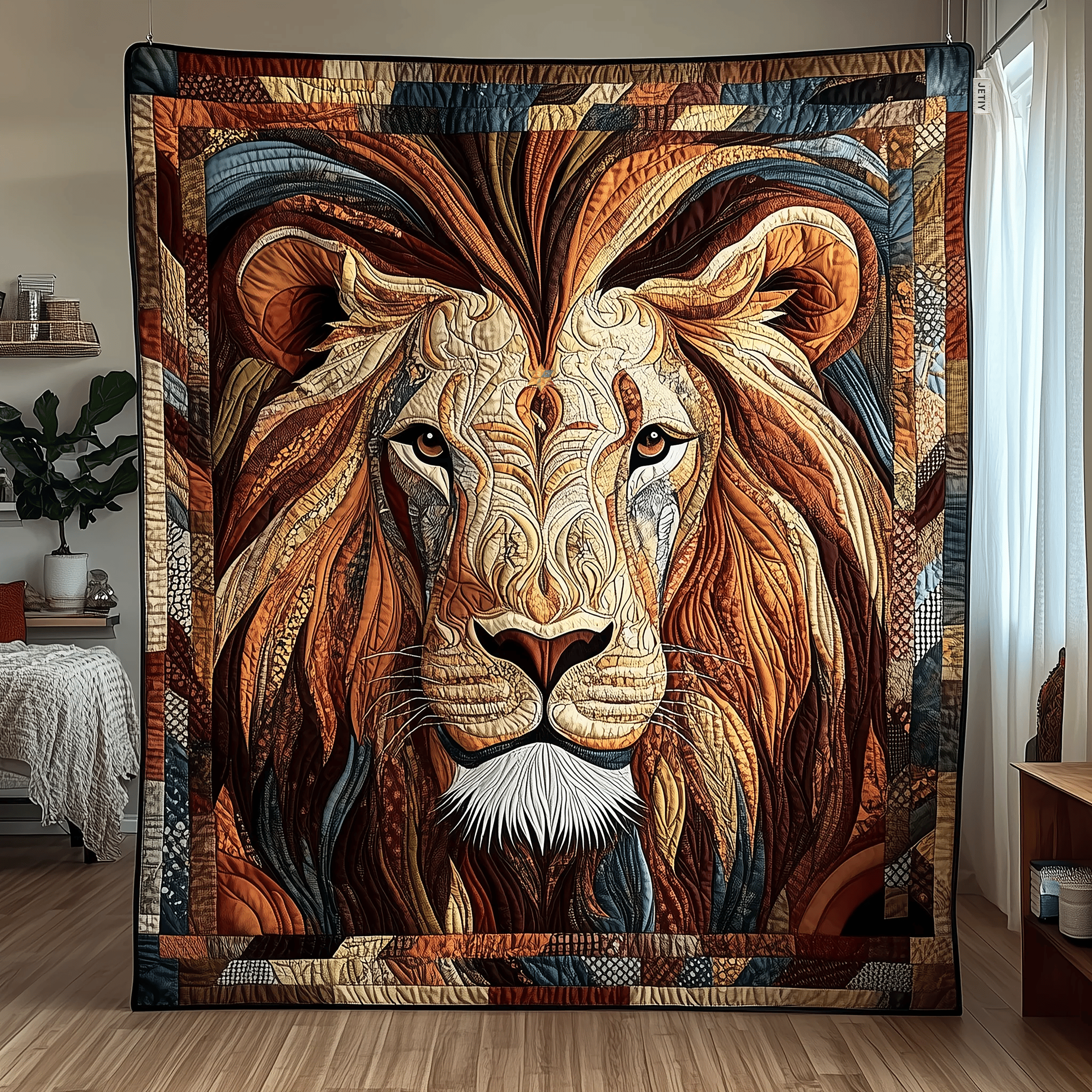 Courageous Native Lion King Quilted Blanket Feel the Power of Personalized Comfort with Our Blanket Courageous Native Lion King Quilted Blanket Feel the Power of Personalized Comfort with Our Blanket