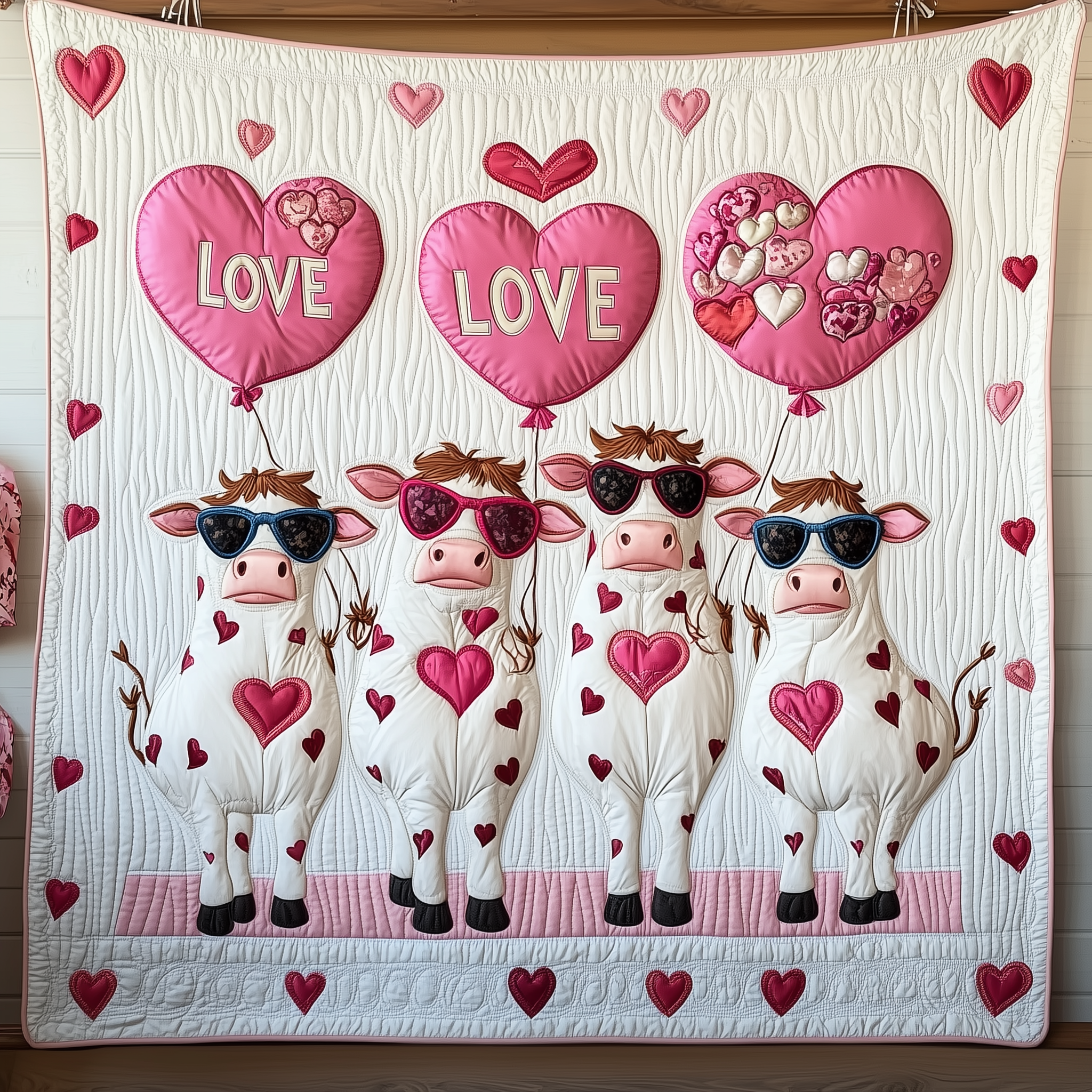 Cow Valentine Quilted Blanket Cute Unique Blanket Item Merch Valentine Gift Ideas Cow Valentine Quilted Blanket Cute Unique Blanket Item Merch Valentine Gift Ideas