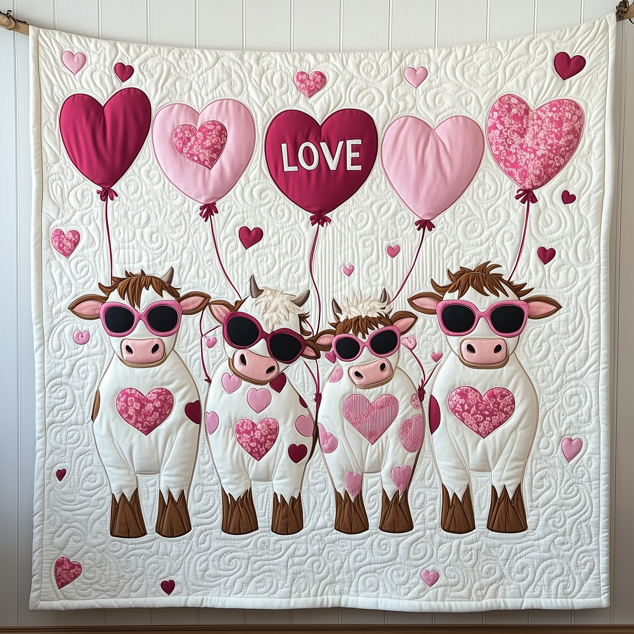 Cow Valentine Quilted Blanket Cute Unique Blanket Item Merch Valentines Gifts For Men Cow Valentine Quilted Blanket Cute Unique Blanket Item Merch Valentines Gifts For Men