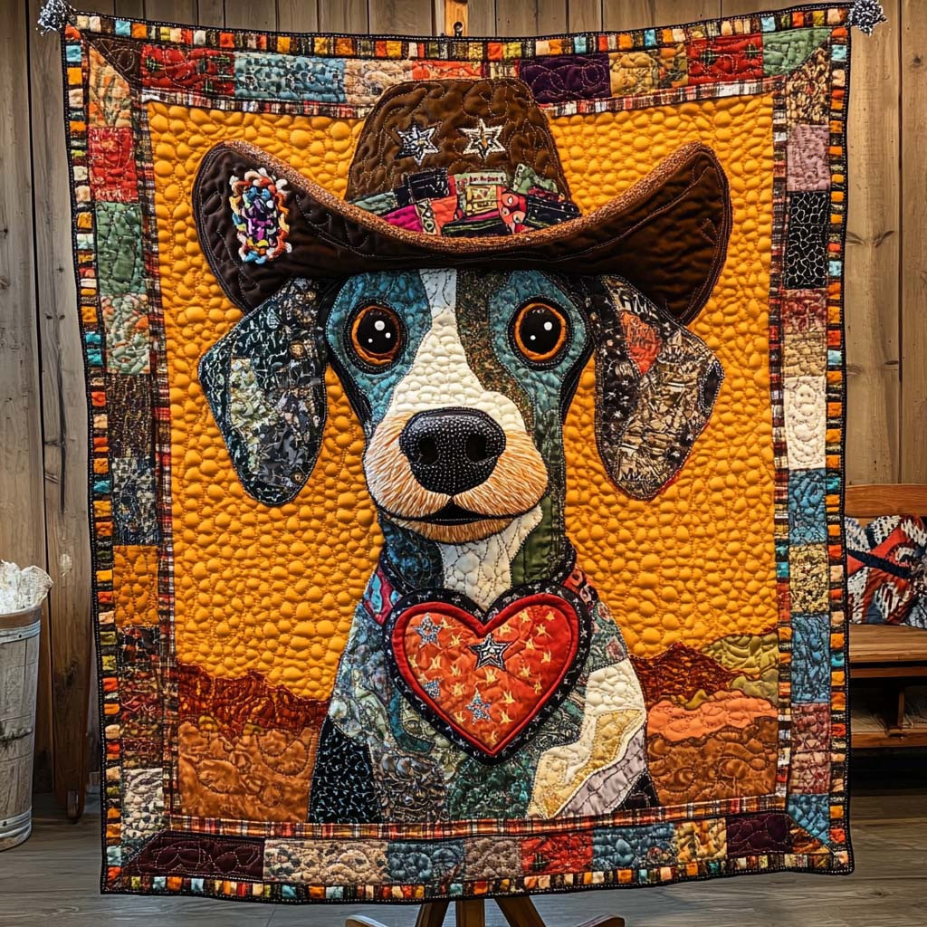 Cowboy Canine Adventure Quilted Blanket Presents For Cow Lovers Cowboy Canine Adventure Quilted Blanket Presents For Cow Lovers