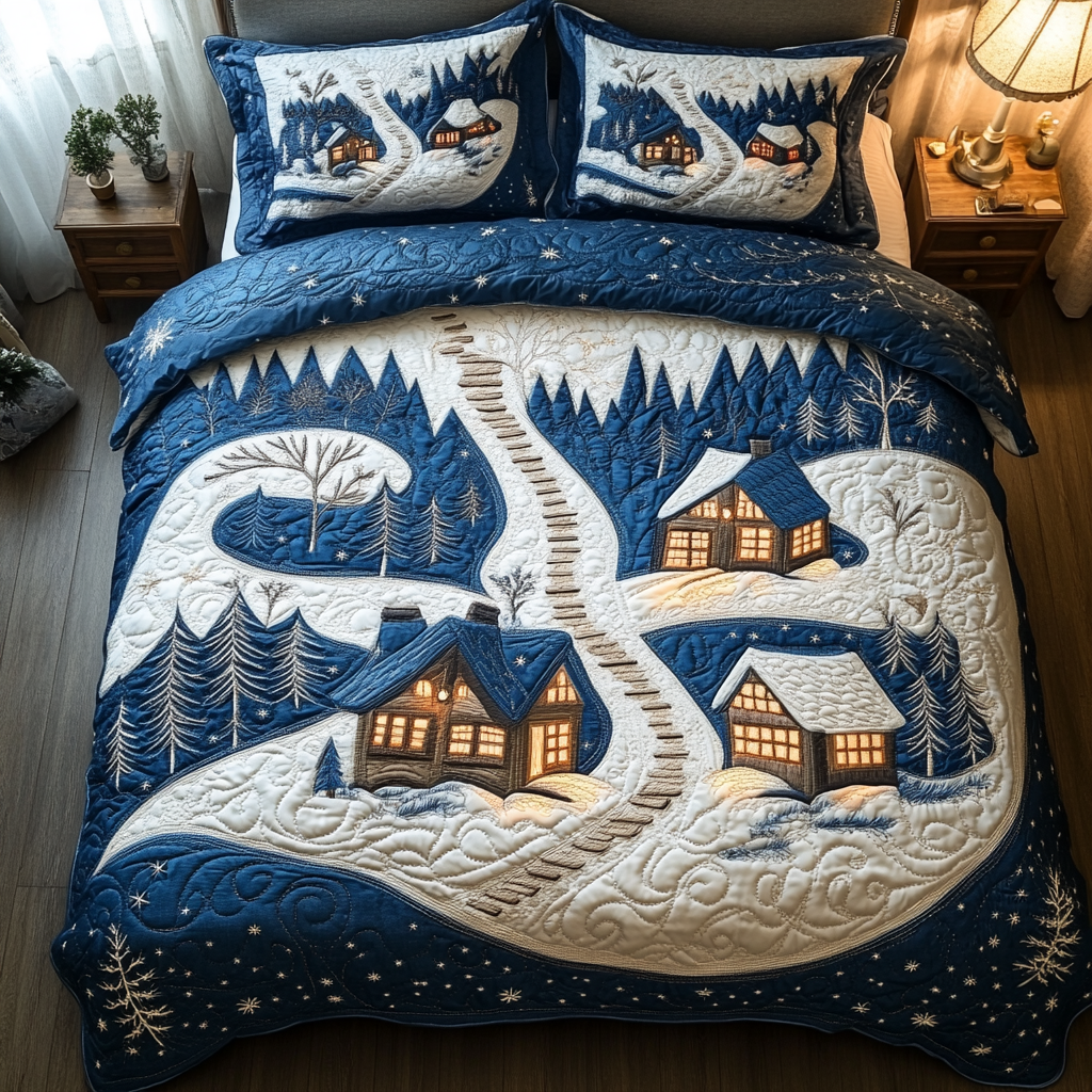 Cozy Chalet Nights Quilted Bedding Set Christmas Gifts For Women Cozy Chalet Nights Quilted Bedding Set Christmas Gifts For Women