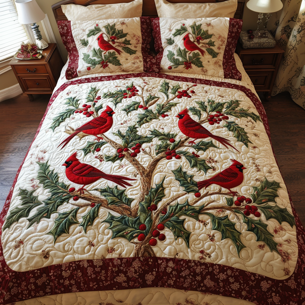 Crimson Glow Quilted Bedding Set Best Gifts For Birders Crimson Glow Quilted Bedding Set Best Gifts For Birders
