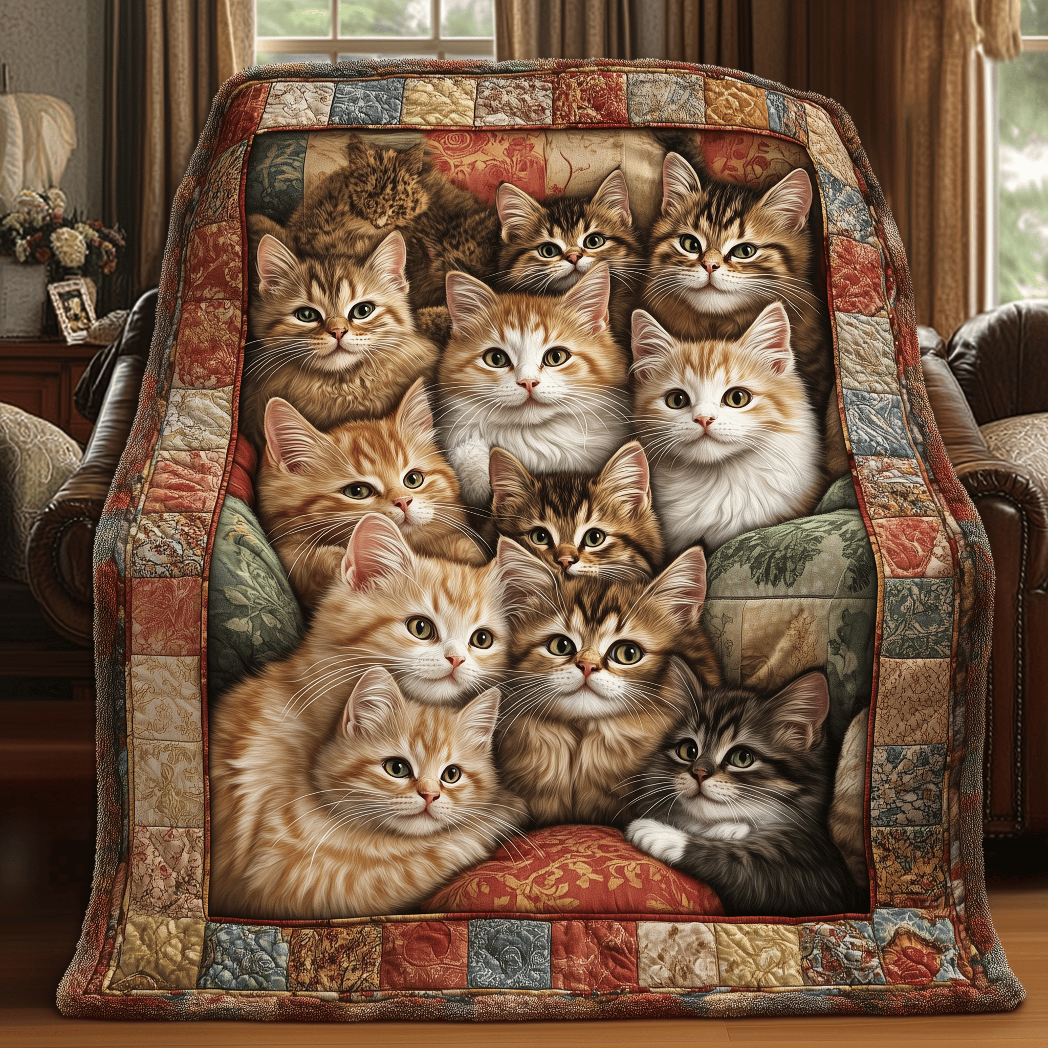 Cute Cat Team Quilted Blanket Feel the Power of Personalized Comfort with Our Blanket Cute Cat Team Quilted Blanket Feel the Power of Personalized Comfort with Our Blanket
