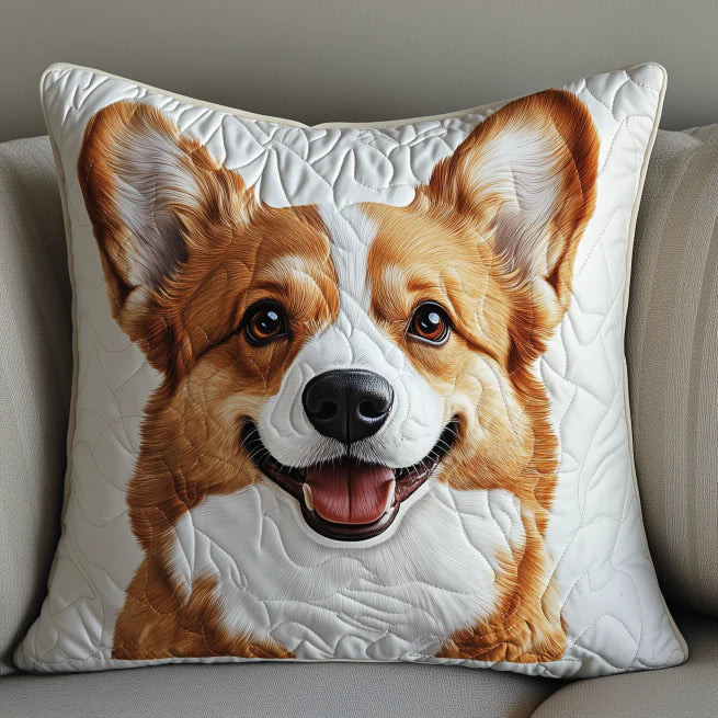 Cute Corgi Face Quilted Pillow Case Silky Smooth Pillow Cases for a Luxurious Night Cute Corgi Face Quilted Pillow Case Silky Smooth Pillow Cases for a Luxurious Night
