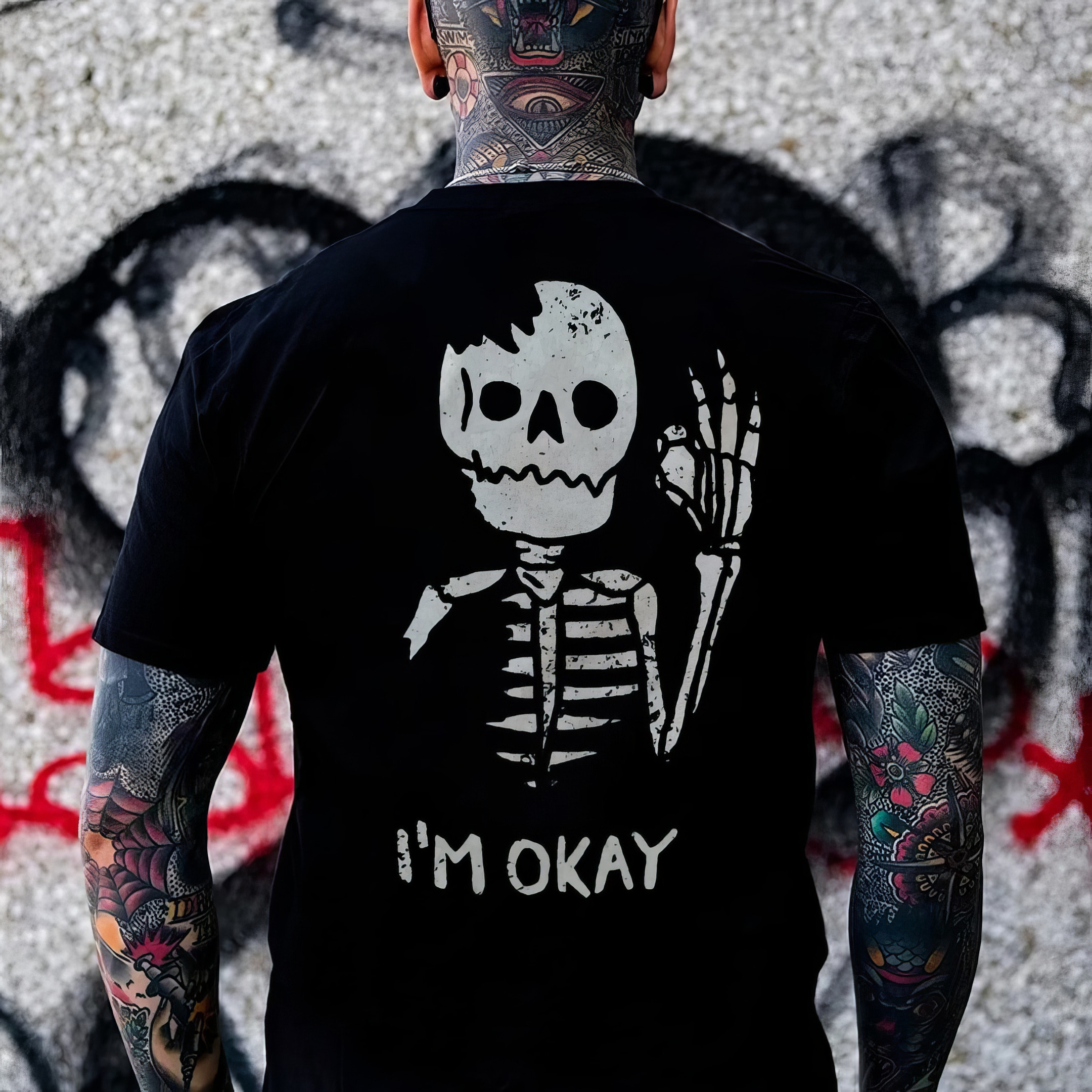 Cute Skeleton I'M Okay T-Shirt Gifts For Dads Who Have Everything Cute Skeleton I'M Okay T-Shirt Gifts For Dads Who Have Everything