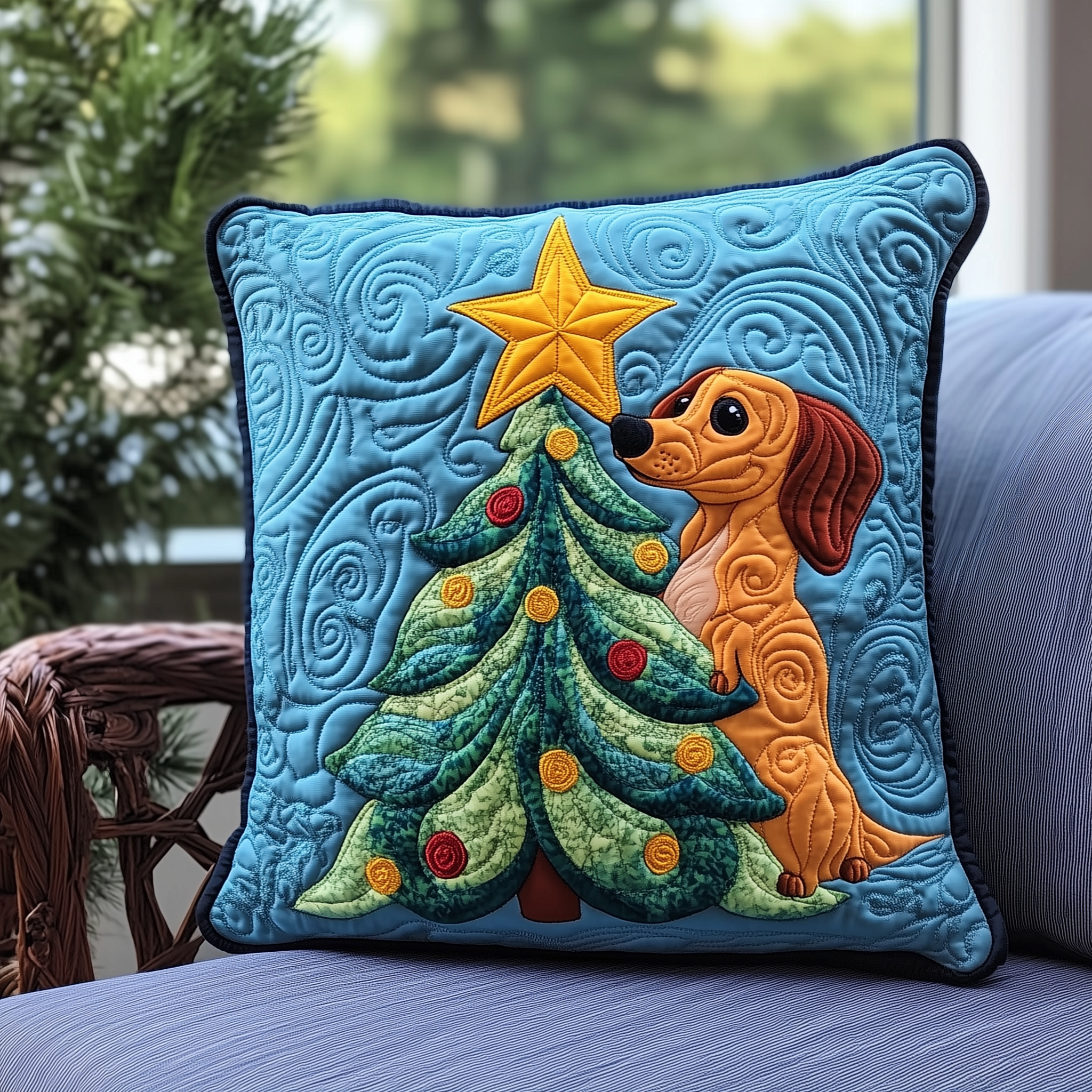 Dachshund Christmas Tree Quilted Pillow Case A Pillow Case That Shields and Shines Dachshund Christmas Tree Quilted Pillow Case A Pillow Case That Shields and Shines