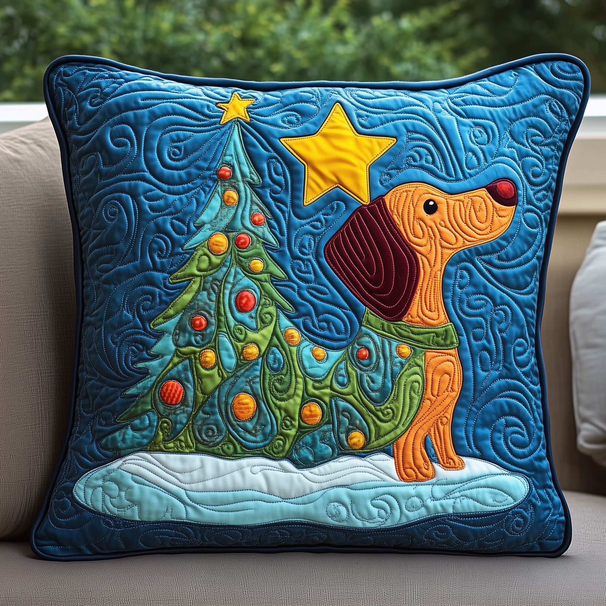 Dachshund Christmas Tree Quilted Pillow Case Extend the Life of Your Pillows with Protective Pillow Cases Dachshund Christmas Tree Quilted Pillow Case Extend the Life of Your Pillows with Protective Pillow Cases