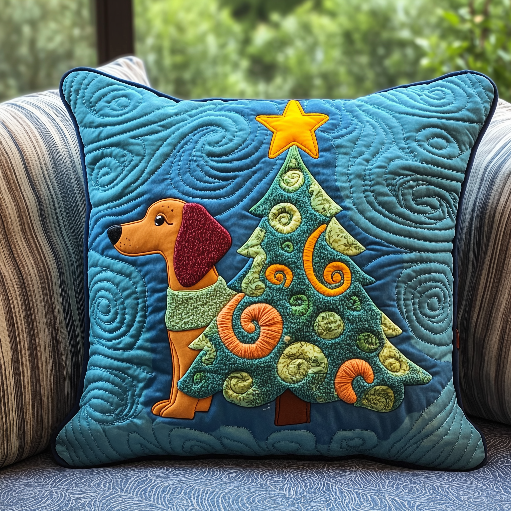 Dachshund Christmas Tree Quilted Pillow Case Feel Confident in the Cleanliness of Your Pillow Cases Dachshund Christmas Tree Quilted Pillow Case Feel Confident in the Cleanliness of Your Pillow Cases