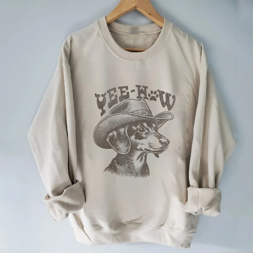 Dachshund Cowboy Sweatshirt Yee-Haw Wiener Sweatshirt Funny Father'S Day Gifts Dachshund Cowboy Sweatshirt Yee-Haw Wiener Sweatshirt Funny Father'S Day Gifts