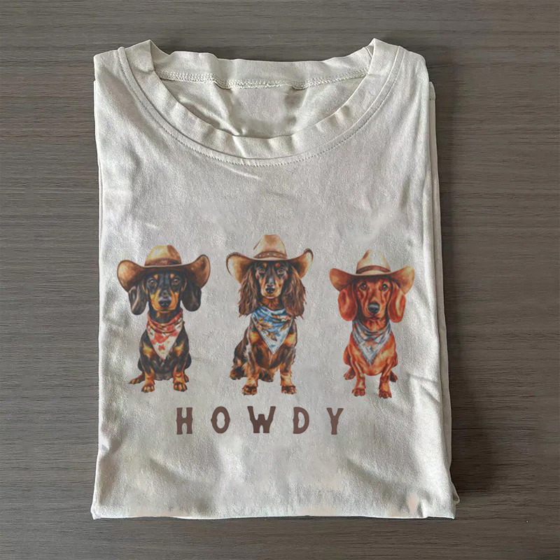 Dachshund Dog T-Shirt Howdy Funny Dachshund Lovers Shirt Mother'S Day Gifts For Grandma Dachshund Dog T-Shirt Howdy Funny Dachshund Lovers Shirt Mother'S Day Gifts For Grandma