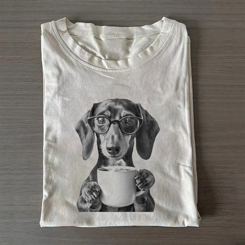 Dachshund Drinking Coffee T-Shirt Dachshund Lovers Cute Shirt Creative Mother'S Day Gifts Dachshund Drinking Coffee T-Shirt Dachshund Lovers Cute Shirt Creative Mother'S Day Gifts