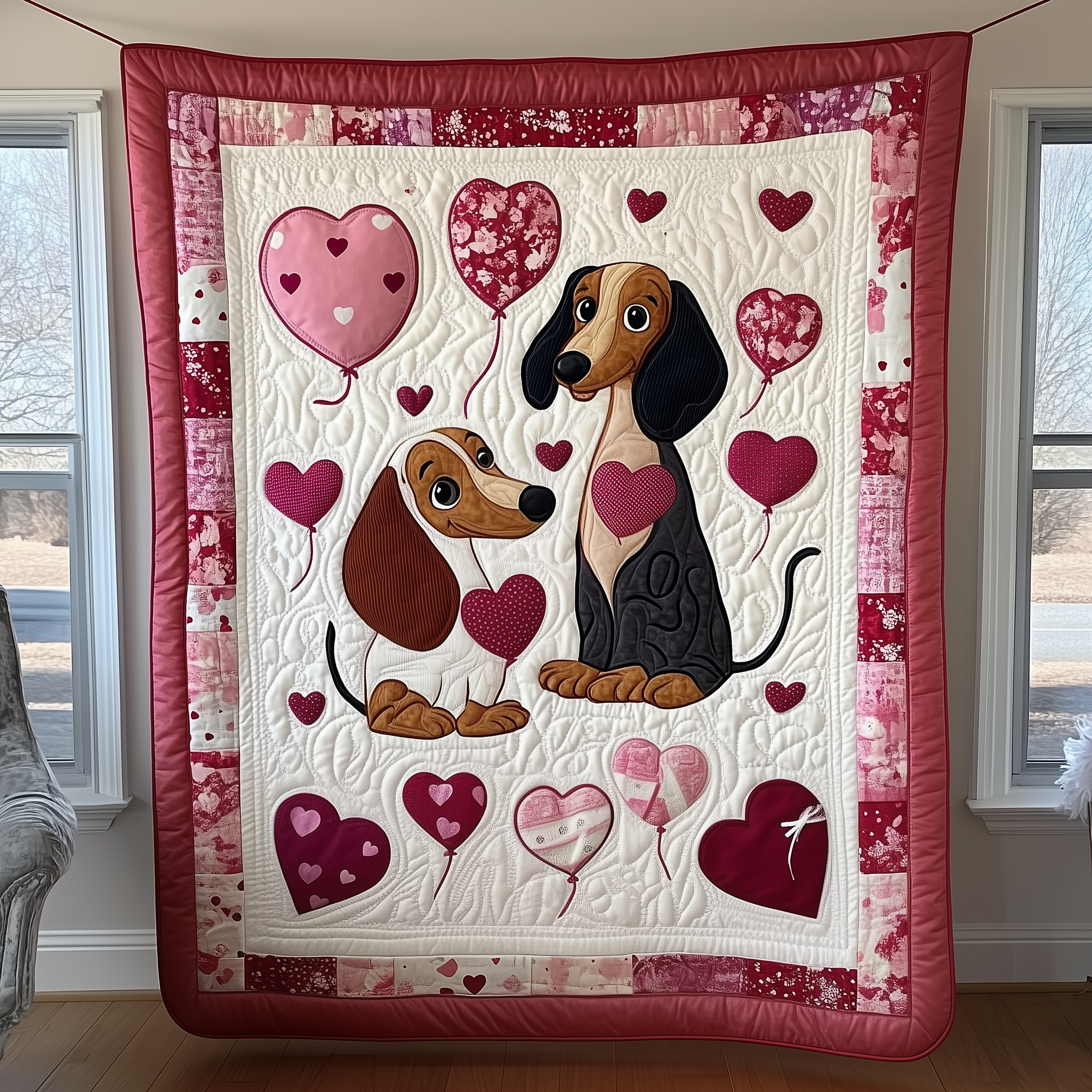Dachshund Love Couple Quilted Blanket Sofa Throw Blanket Items Dachshund Products Dachshund Love Couple Quilted Blanket Sofa Throw Blanket Items Dachshund Products