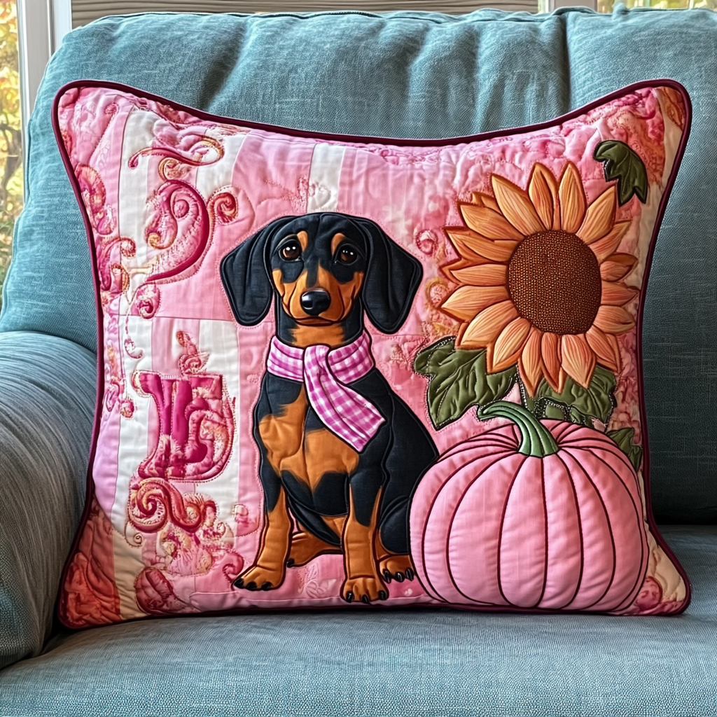 Dachshund Love Pink Quilted Pillow Case Feel Loved Every Night with Our Pillow Cases Dachshund Love Pink Quilted Pillow Case Feel Loved Every Night with Our Pillow Cases