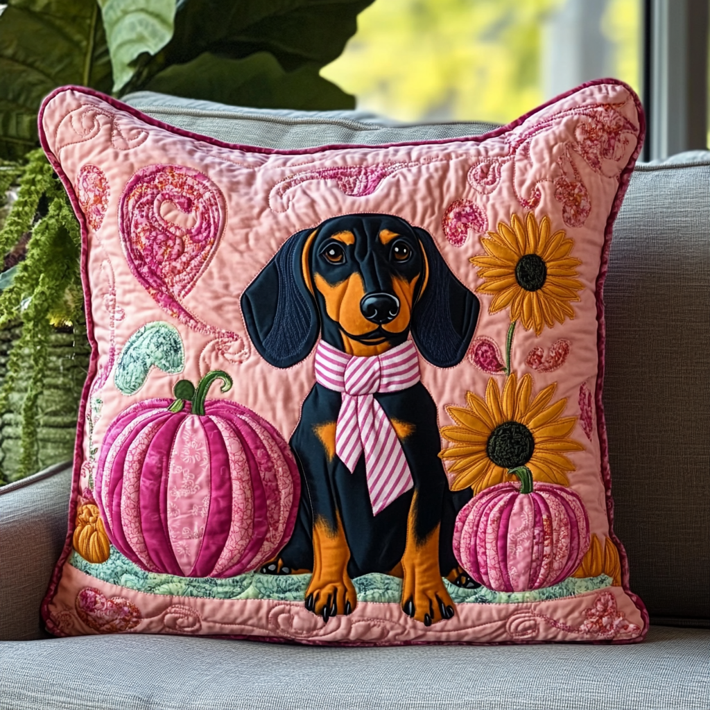 Dachshund Love Pink Quilted Pillow Case Feel the Perfect Balance of Function and Style Dachshund Love Pink Quilted Pillow Case Feel the Perfect Balance of Function and Style