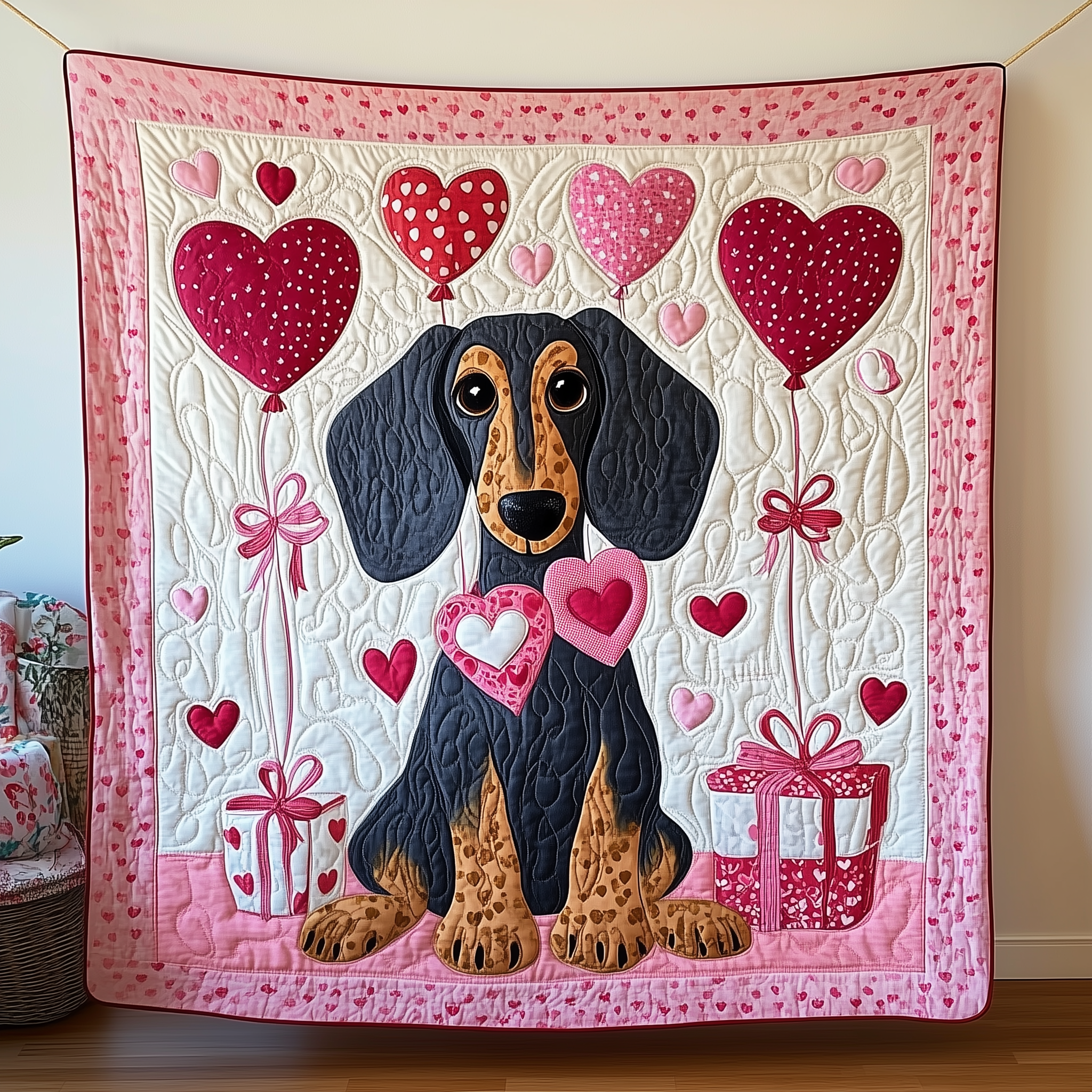 Dachshund Love Quilted Blanket Sofa Throw Blanket Items Sausage Dog Gifts For Him Dachshund Love Quilted Blanket Sofa Throw Blanket Items Sausage Dog Gifts For Him