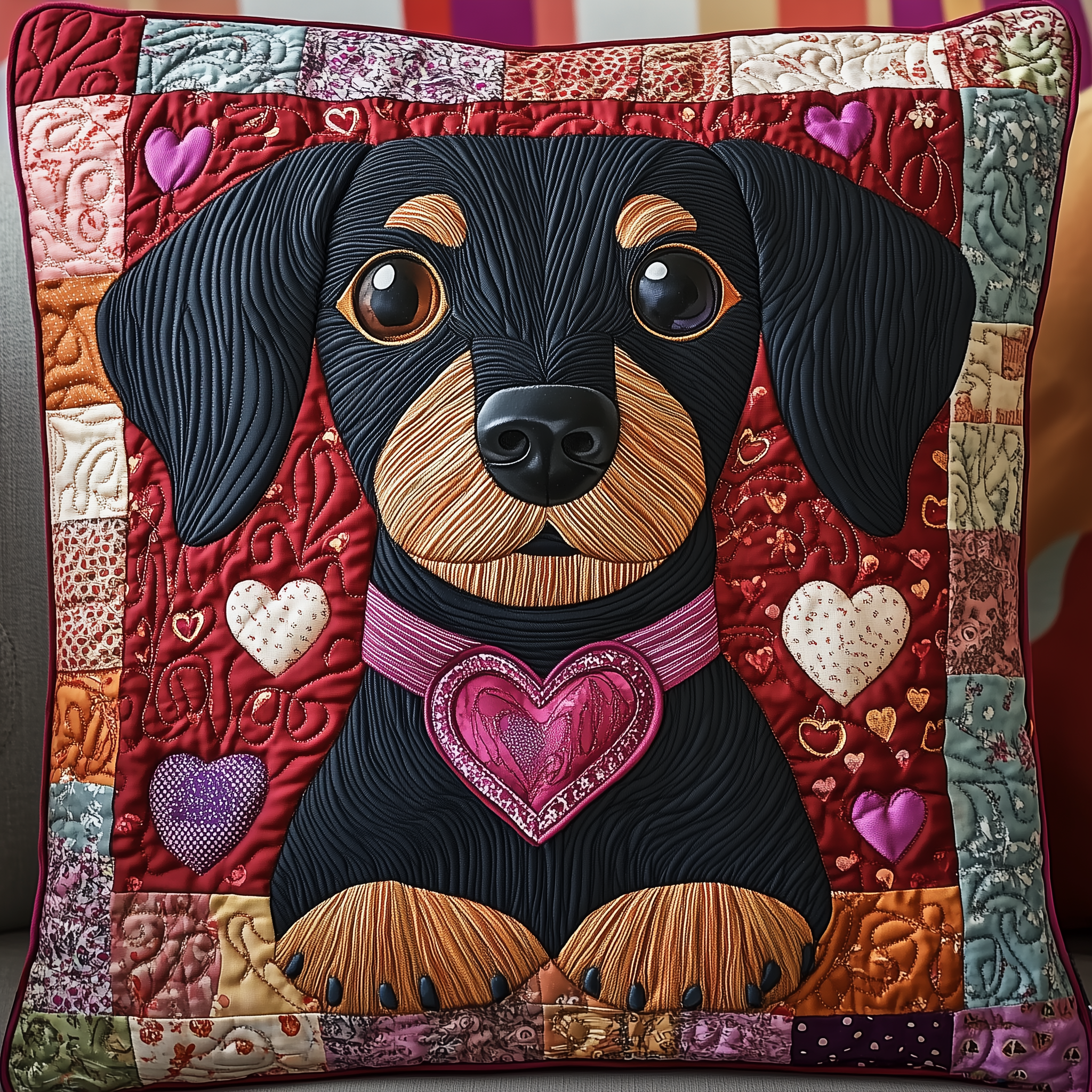 Dachshund Love Quilted Pillow Case Sleep Deeper with Pillow Cases Designed for Comfort Dachshund Love Quilted Pillow Case Sleep Deeper with Pillow Cases Designed for Comfort