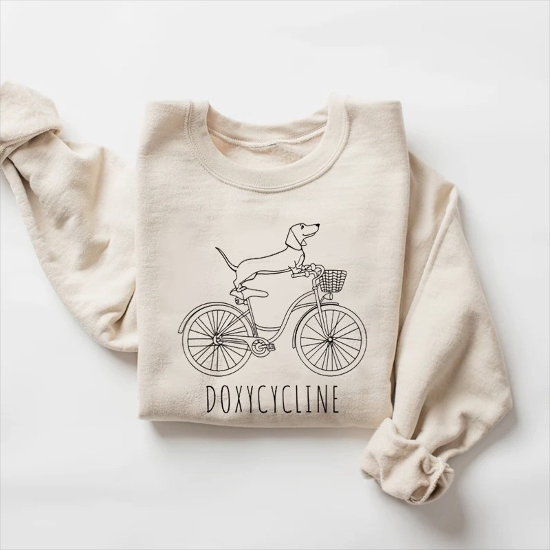 Dachshund On Bicycle Sweatshirt Doxycycline Funny Sweatshirt Father'S Day Present Ideas Dachshund On Bicycle Sweatshirt Doxycycline Funny Sweatshirt Father'S Day Present Ideas