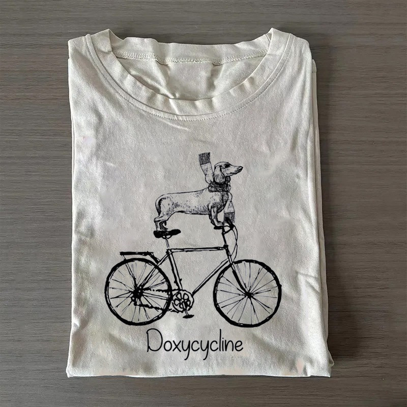 Dachshund On Bicycle T-Shirt Doxycycline Cute Shirt Gift Ideas For Mother In Law Dachshund On Bicycle T-Shirt Doxycycline Cute Shirt Gift Ideas For Mother In Law