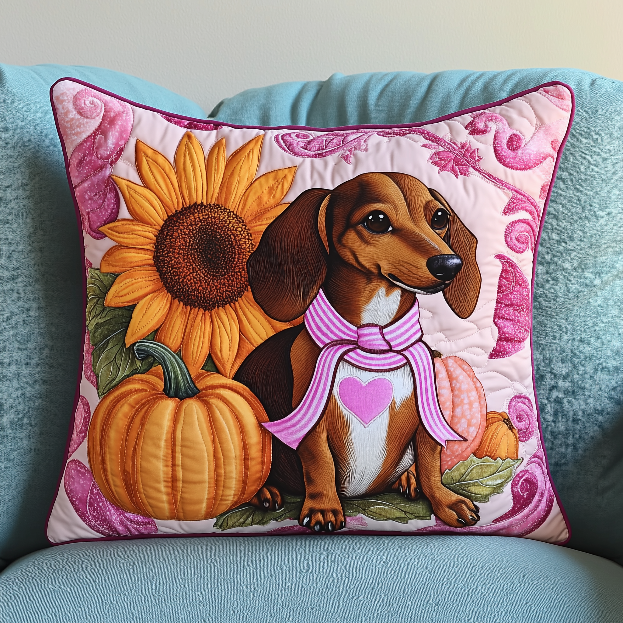 Dachshund Pink Fall Quilted Pillow Case Innovative Pillow Cases for a Better Night's Sleep Dachshund Pink Fall Quilted Pillow Case Innovative Pillow Cases for a Better Night's Sleep