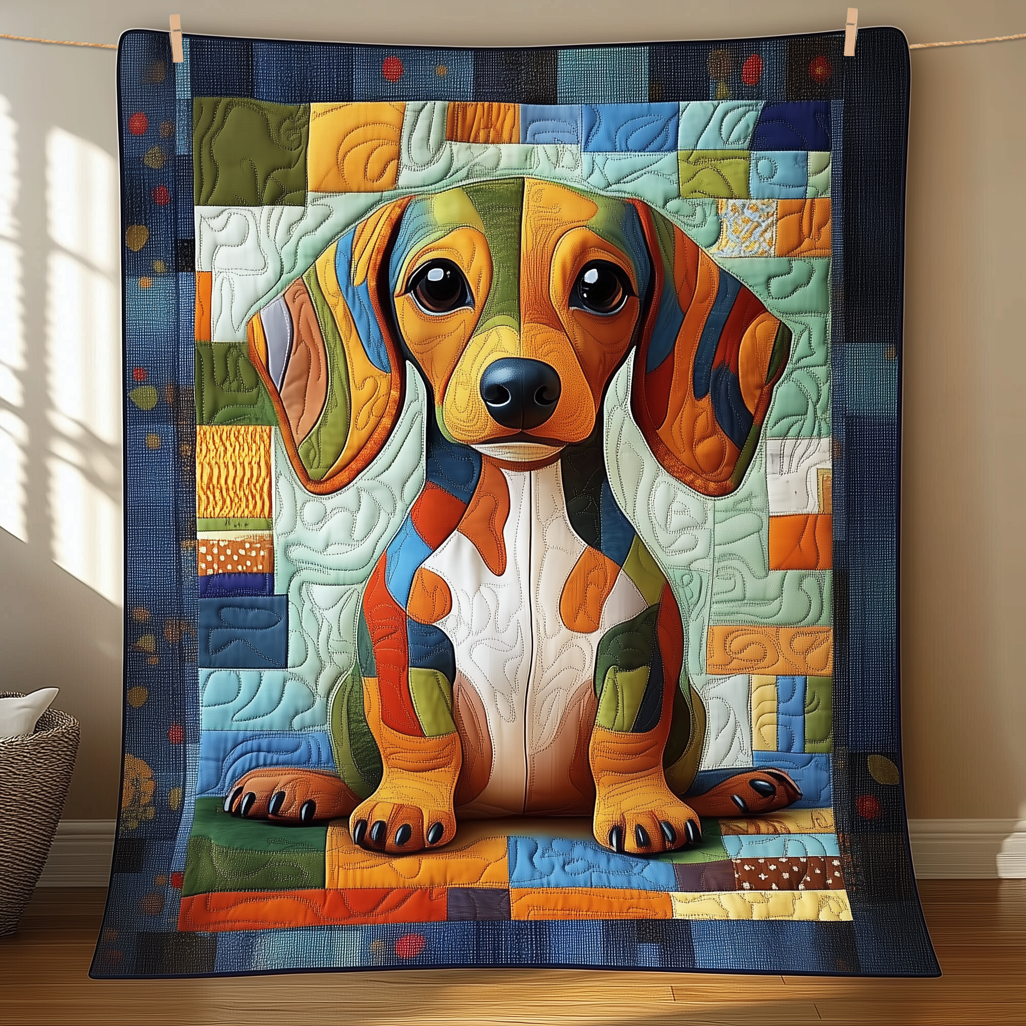 Dachshund Quilted Blanket Feel Like Royalty with a Blanket Fit for Kings Dachshund Quilted Blanket Feel Like Royalty with a Blanket Fit for Kings