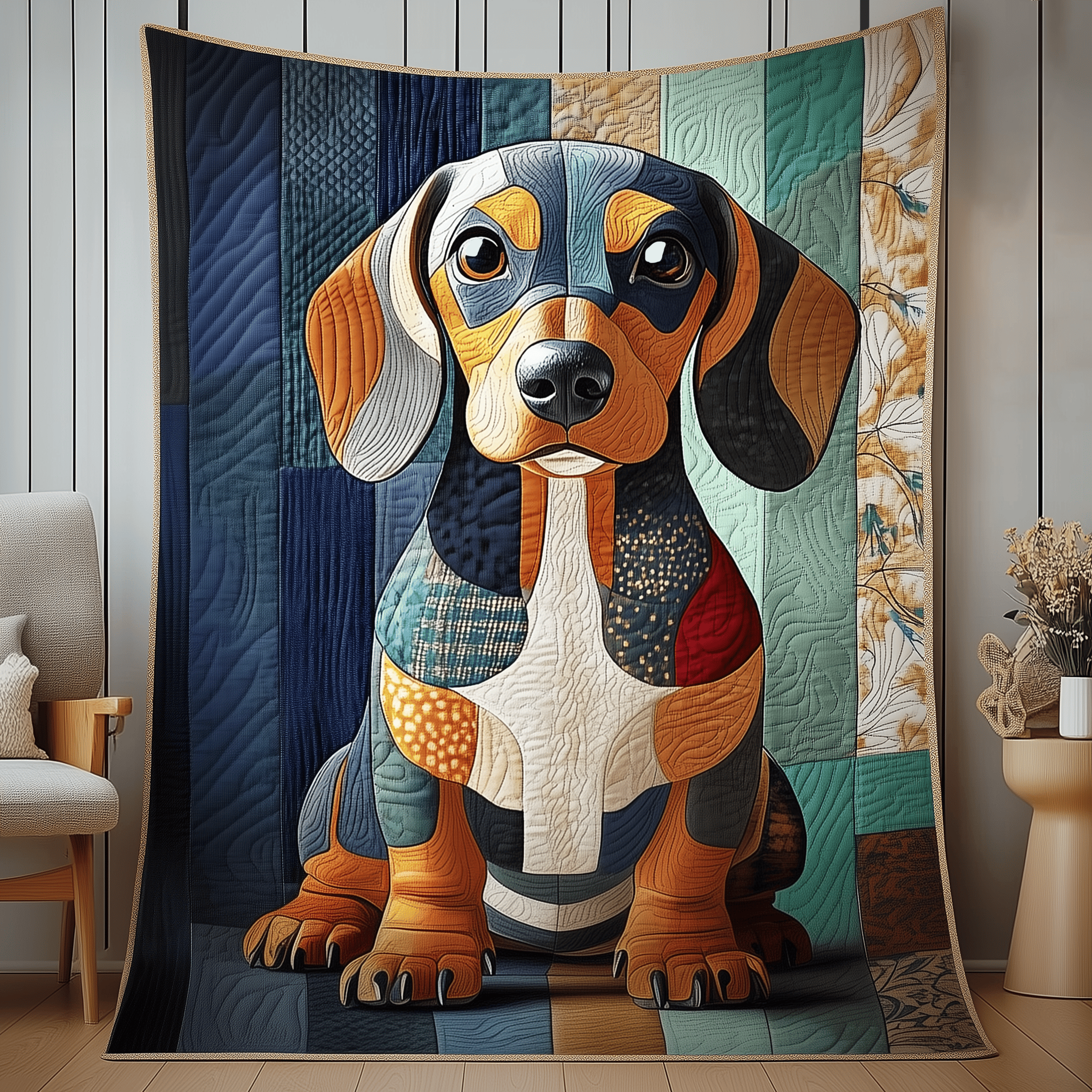 Dachshund Quilted Blanket Feel the Bond of Home with Our Family-Friendly Blanket Dachshund Quilted Blanket Feel the Bond of Home with Our Family-Friendly Blanket