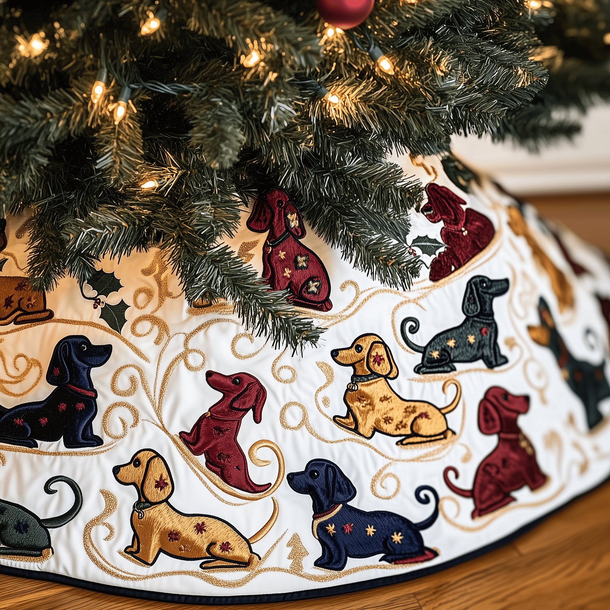 Dachshund Quilted Tree Skirt A Tree Skirt That Embodies the Joy of Christmas Dachshund Quilted Tree Skirt A Tree Skirt That Embodies the Joy of Christmas