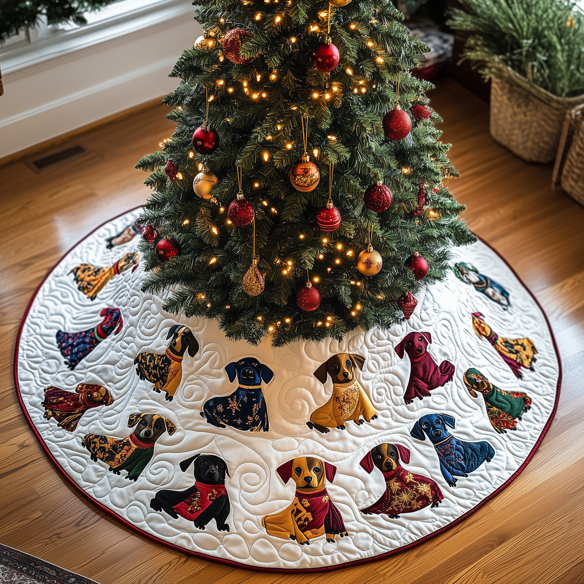 Dachshund Quilted Tree Skirt Celebrate Beautifully with a Reliable Tree Skirt Dachshund Quilted Tree Skirt Celebrate Beautifully with a Reliable Tree Skirt