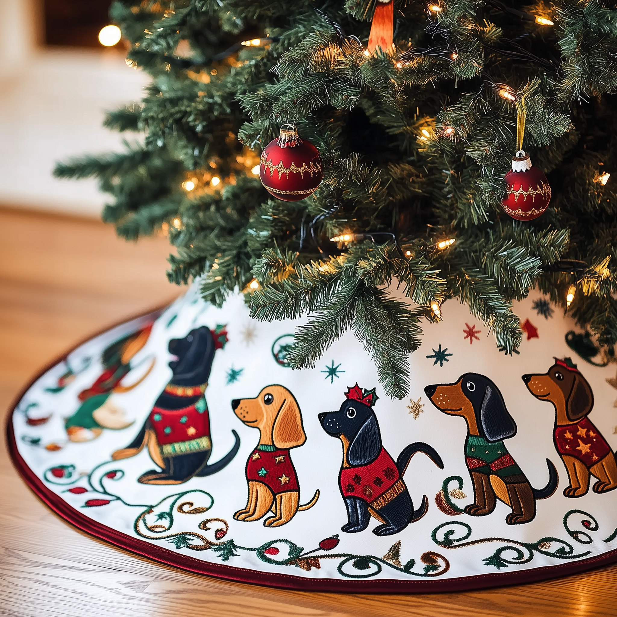 Dachshund Quilted Tree Skirt Feel the Holidays Begin with a Safe and Stunning Tree Skirt Dachshund Quilted Tree Skirt Feel the Holidays Begin with a Safe and Stunning Tree Skirt